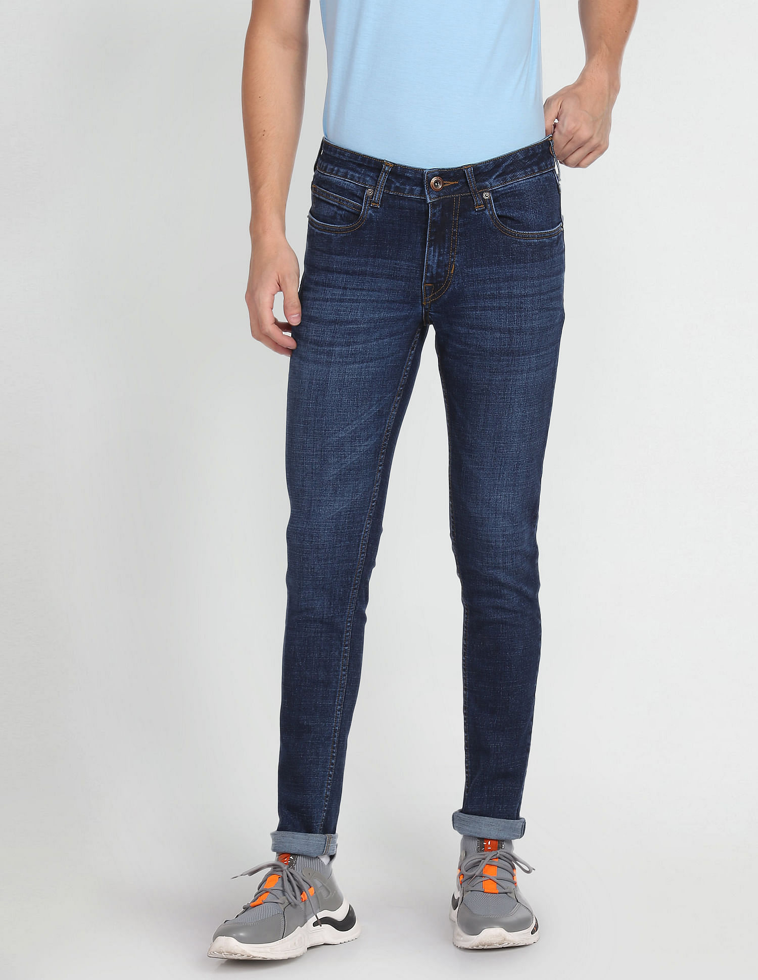 Flying Machine Stone Wash Jackson Skinny Fit Jeans