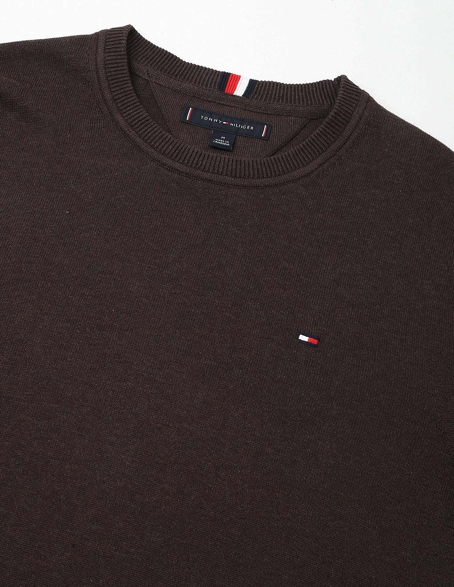 Tommy Hilfiger Solid Regular-Fit Cotton Sweater