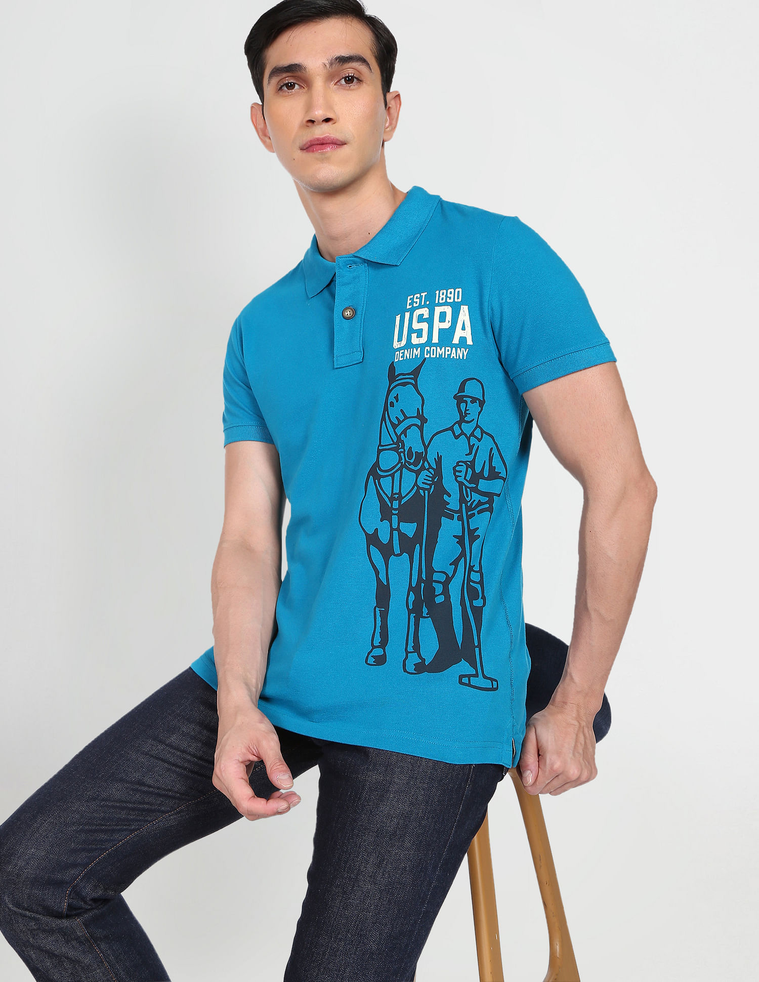 Buy U.S. Polo Assn. Denim Co. Cotton All Over Print T-Shirt - NNNOW.com