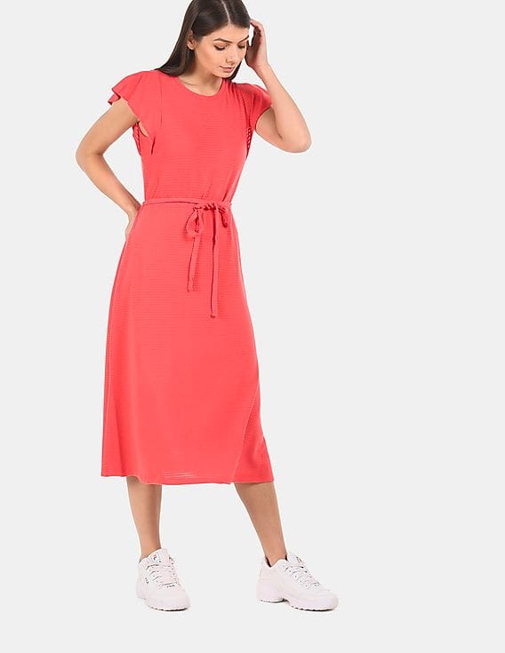 fitted lace wedding dress Gap Red Chevron Pattern Button-Down Shirt Dress