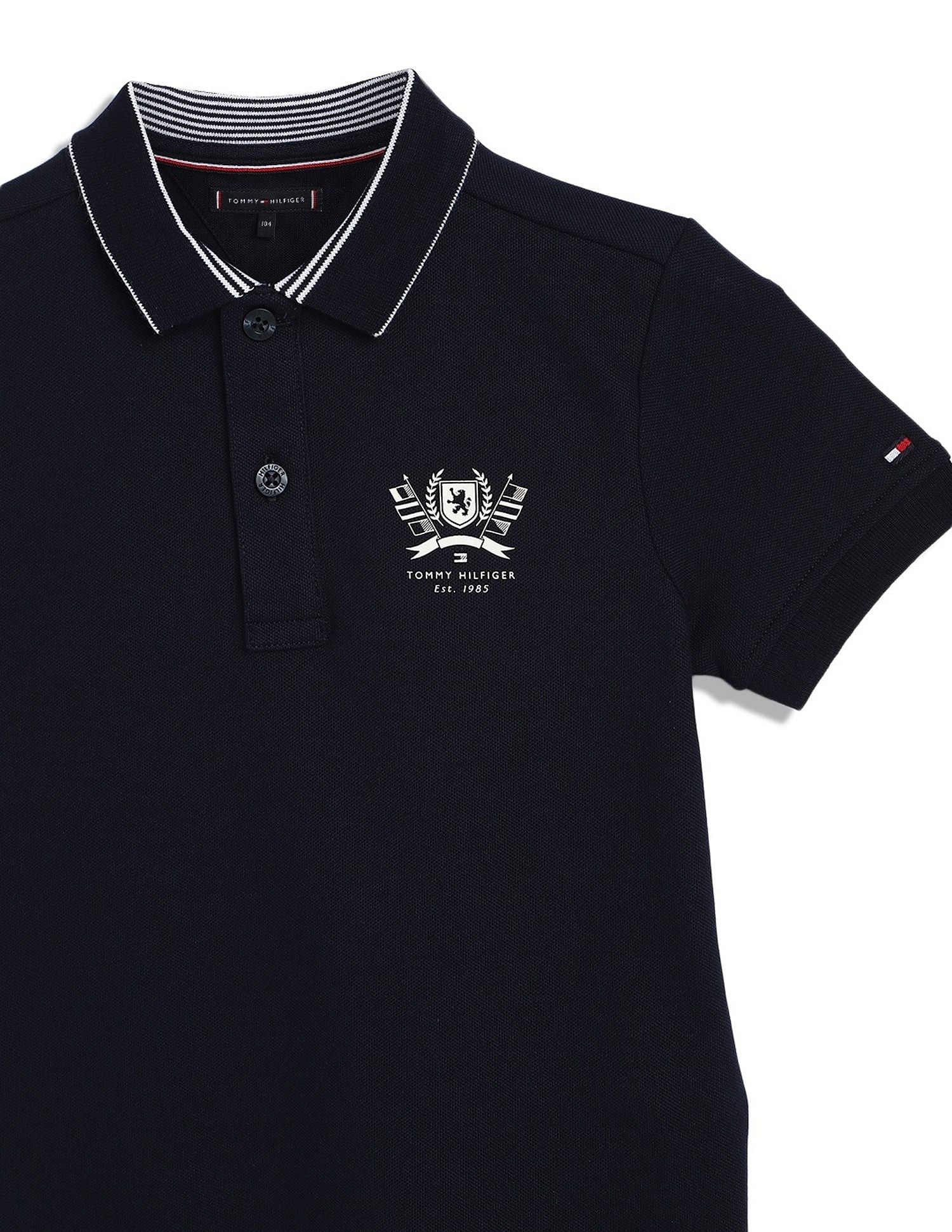 Tommy Hilfiger Kids Boys Solid Regular-Fit Cotton Polo T-Shirt