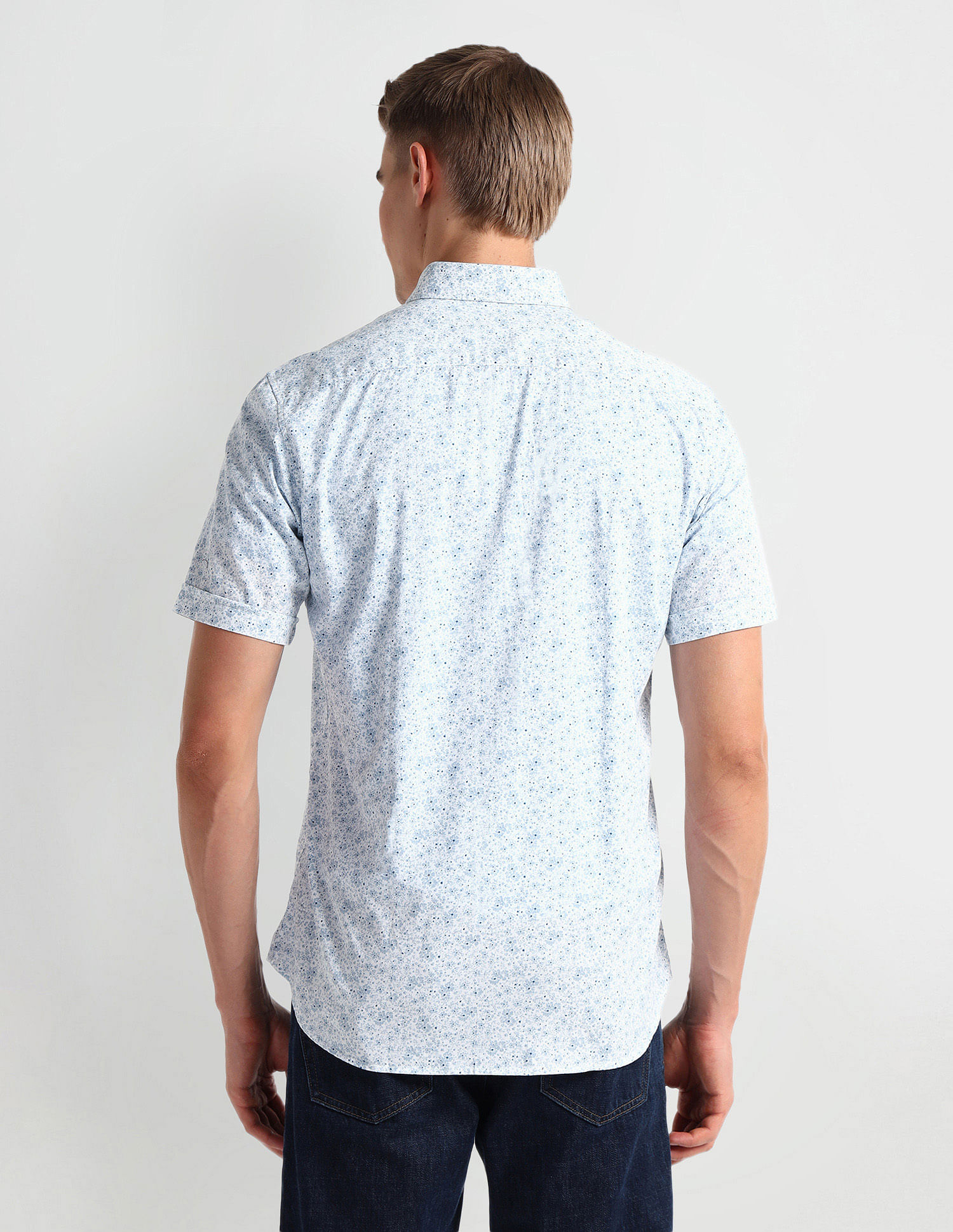 Arrow Sports Floral Print Cotton Shirt