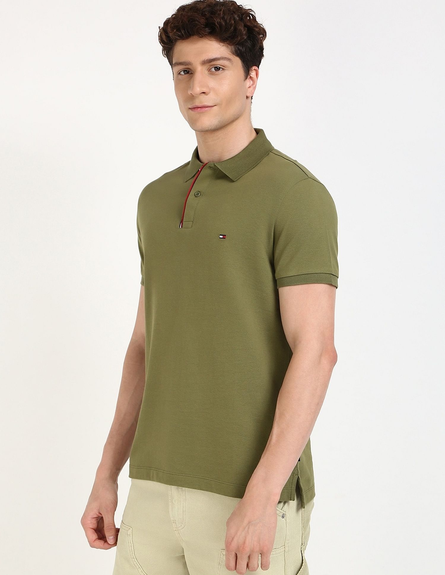 Tommy Hilfiger Solid Slim-Fit Cotton Polo Shirt