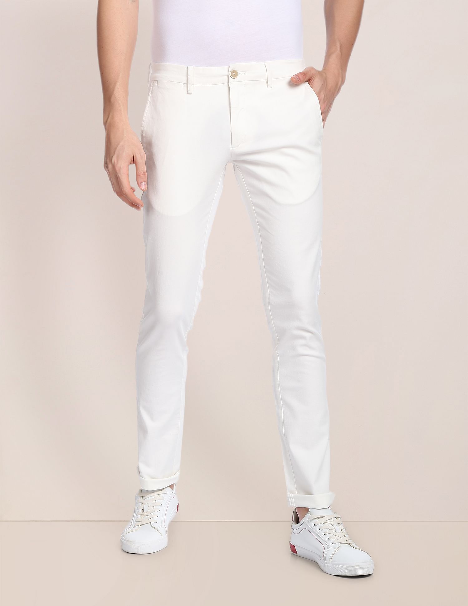 U.S. Polo Assn. Denver Slim Fit Textured Casual Trousers