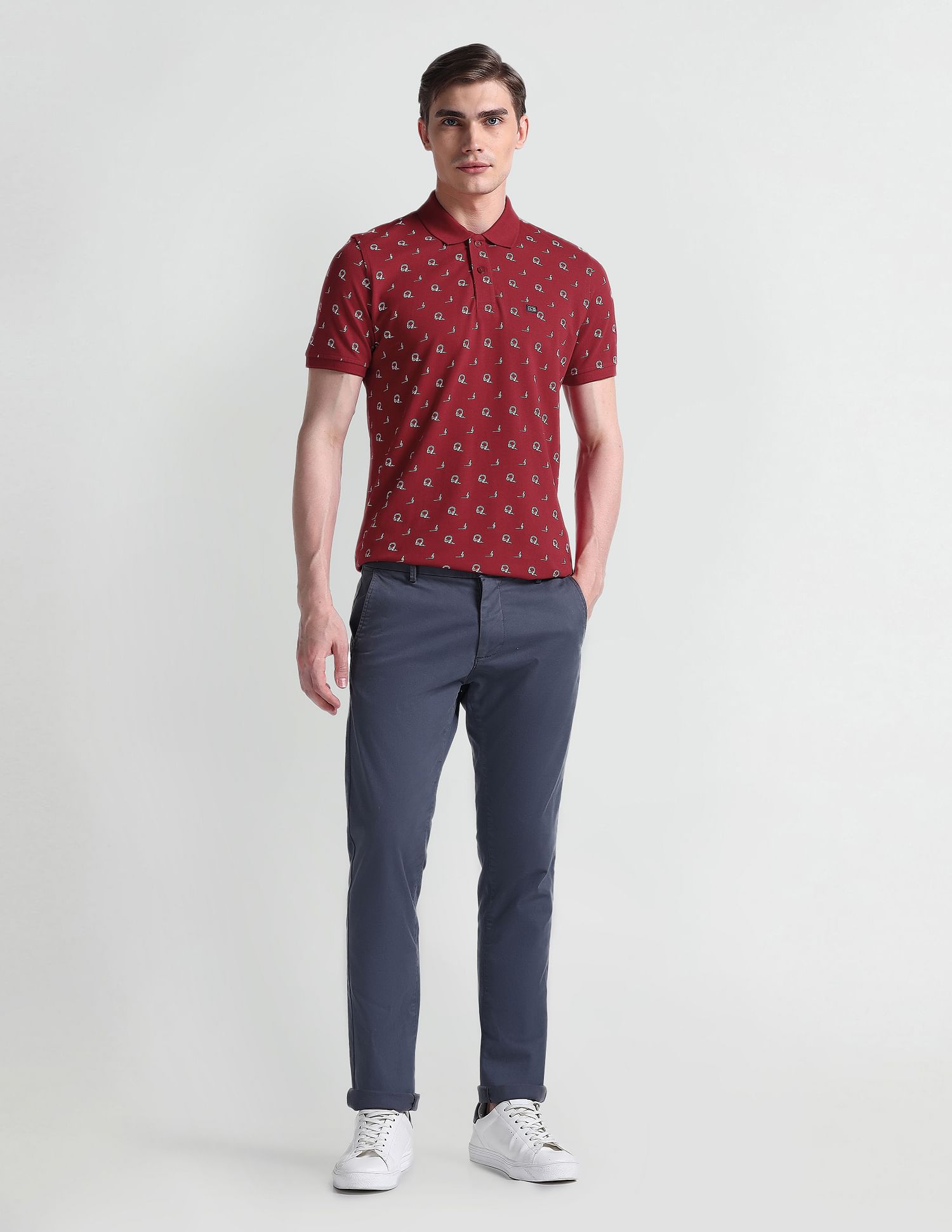 Arrow Sports All Over Print Regular Polo Shirt