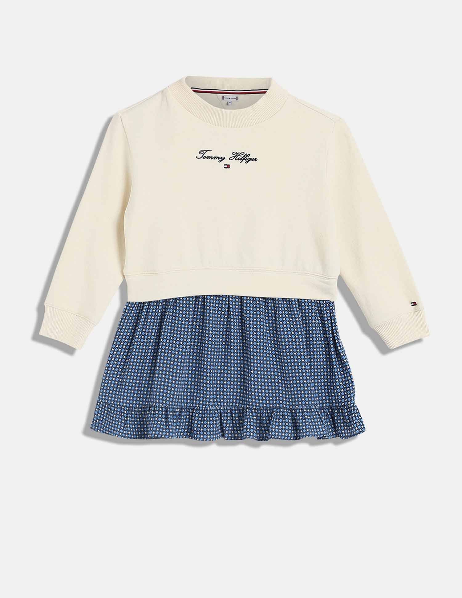 Tommy Hilfiger Kids Girls Printed Regular-Fit Viscose Dress