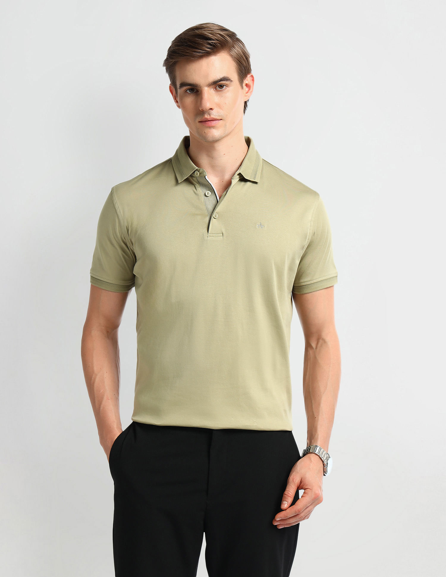Arrow Solid Cotton Polo Shirt
