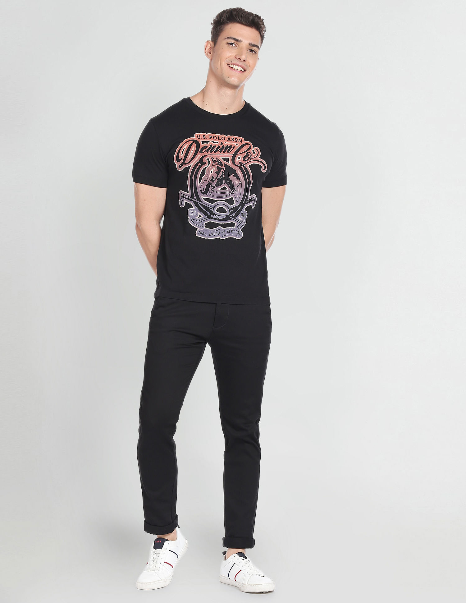 U.S. Polo Assn. Crew Neck Graphic Print T-Shirt