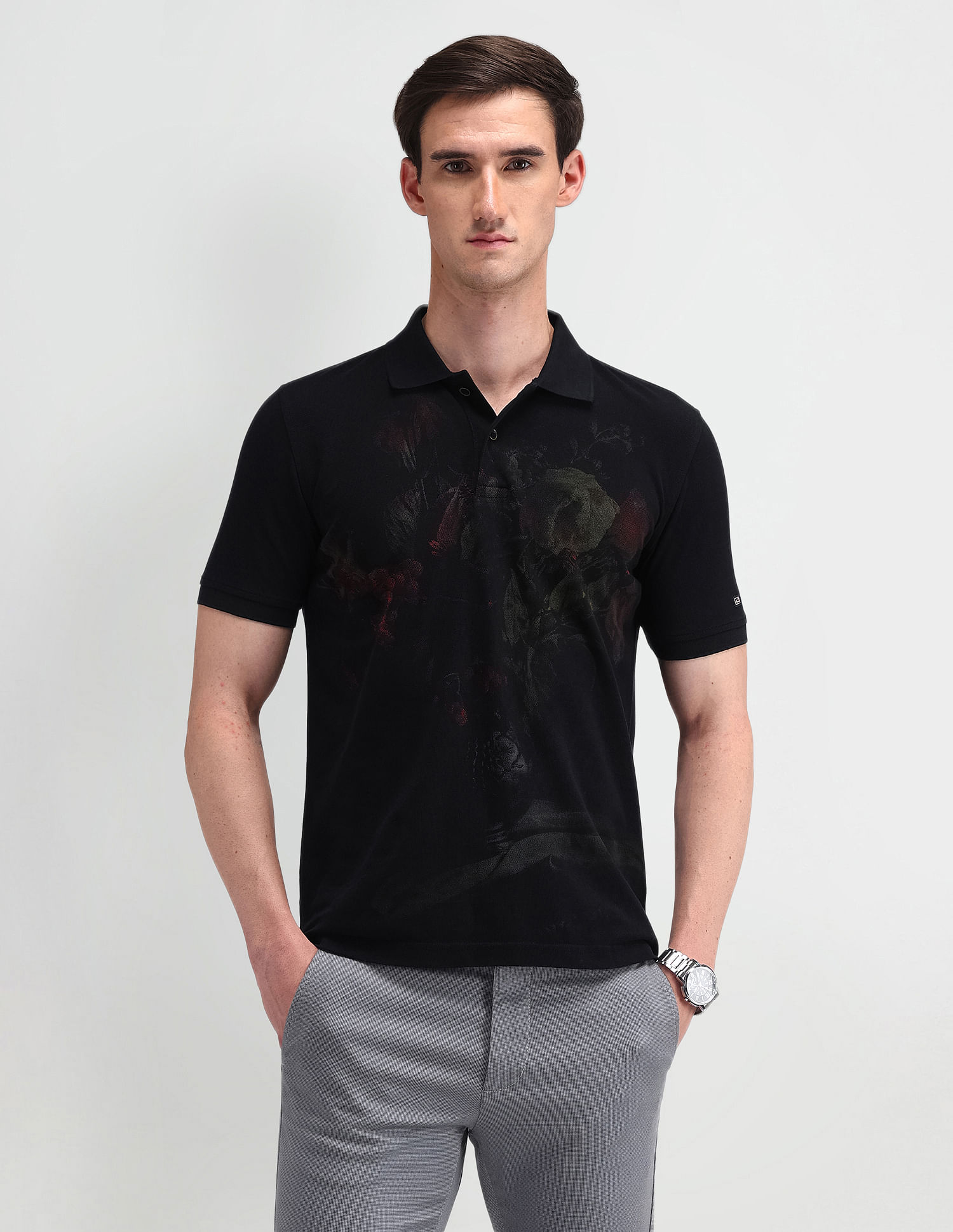 Arrow Sport Floral Print Regular Polo Shirt
