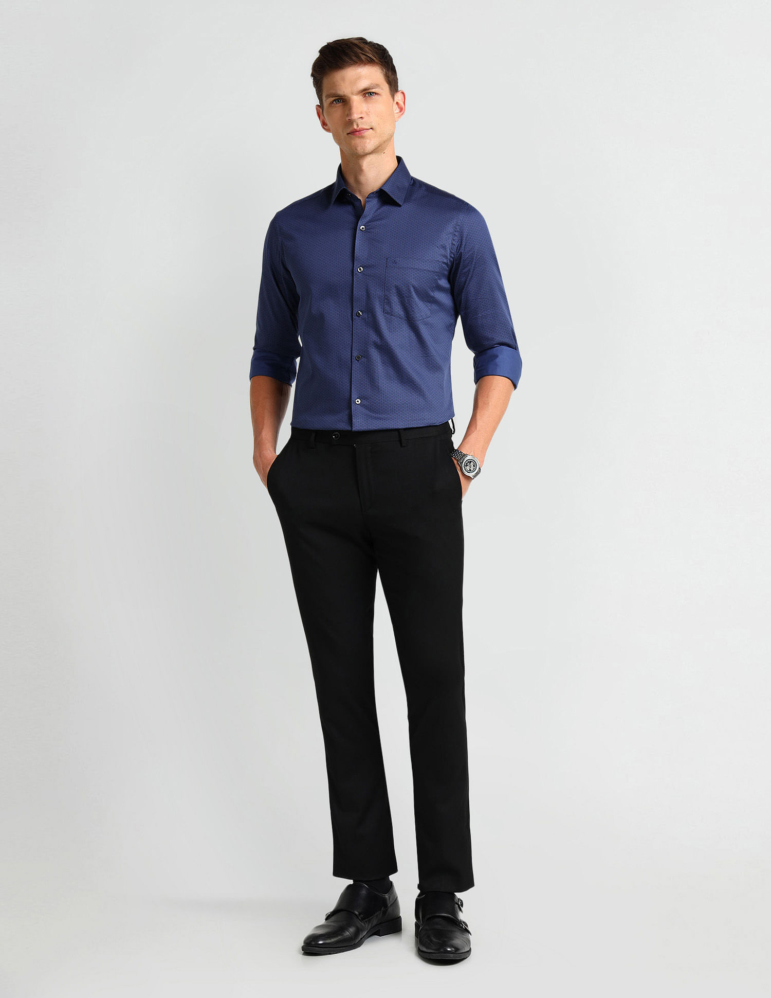Arrow Manhattan Slim Satin Weave Shirt