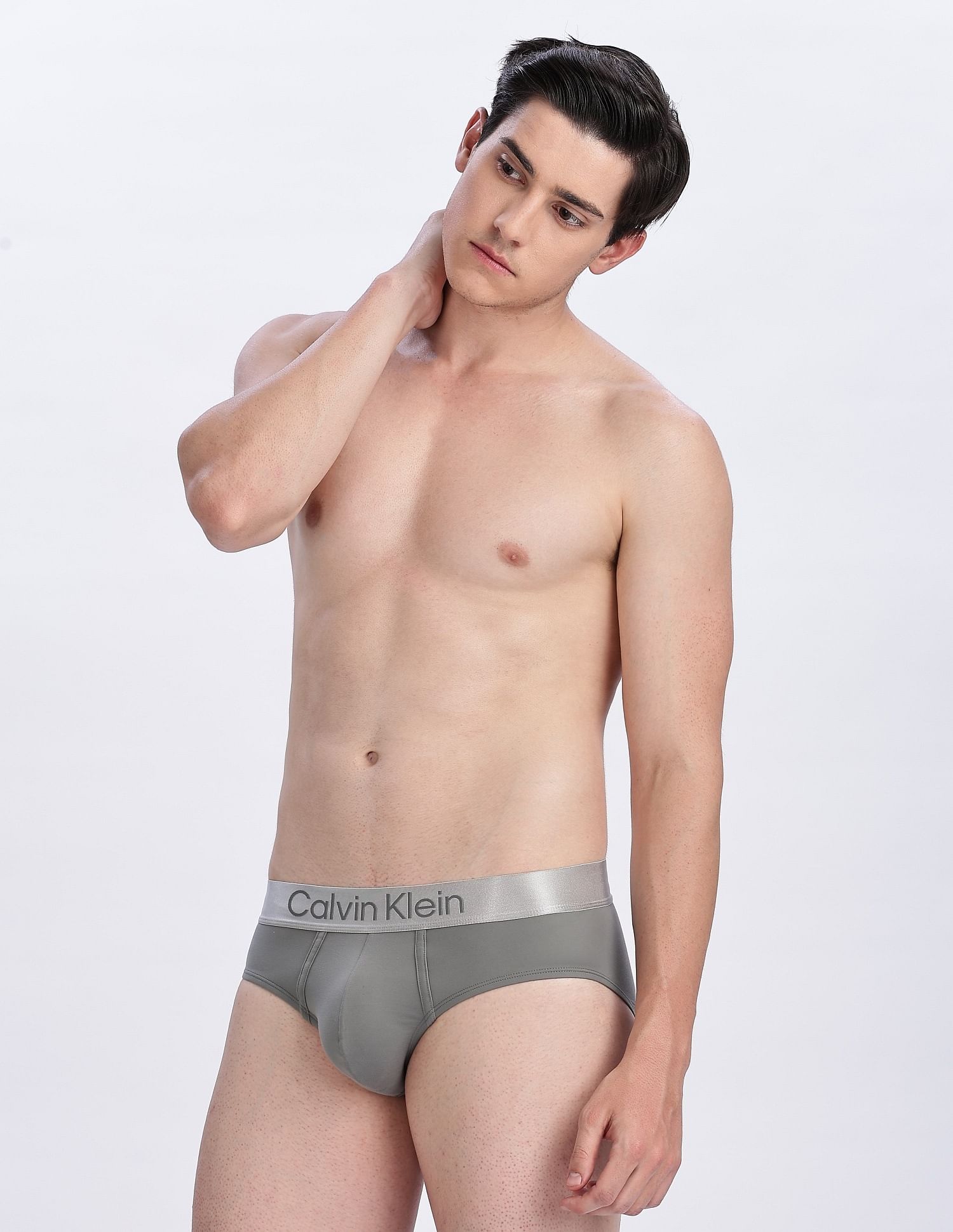 Calvin Klein Underwear Low Rise Solid Grey Briefs