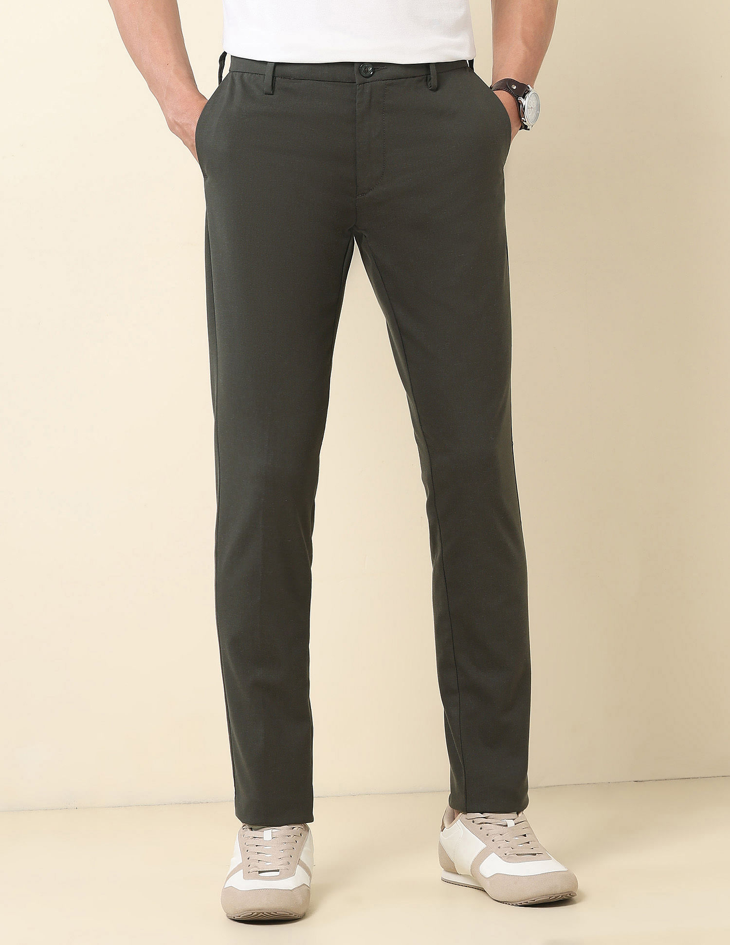 U.S. Polo Assn. Austin Slim Fit Solid Trousers