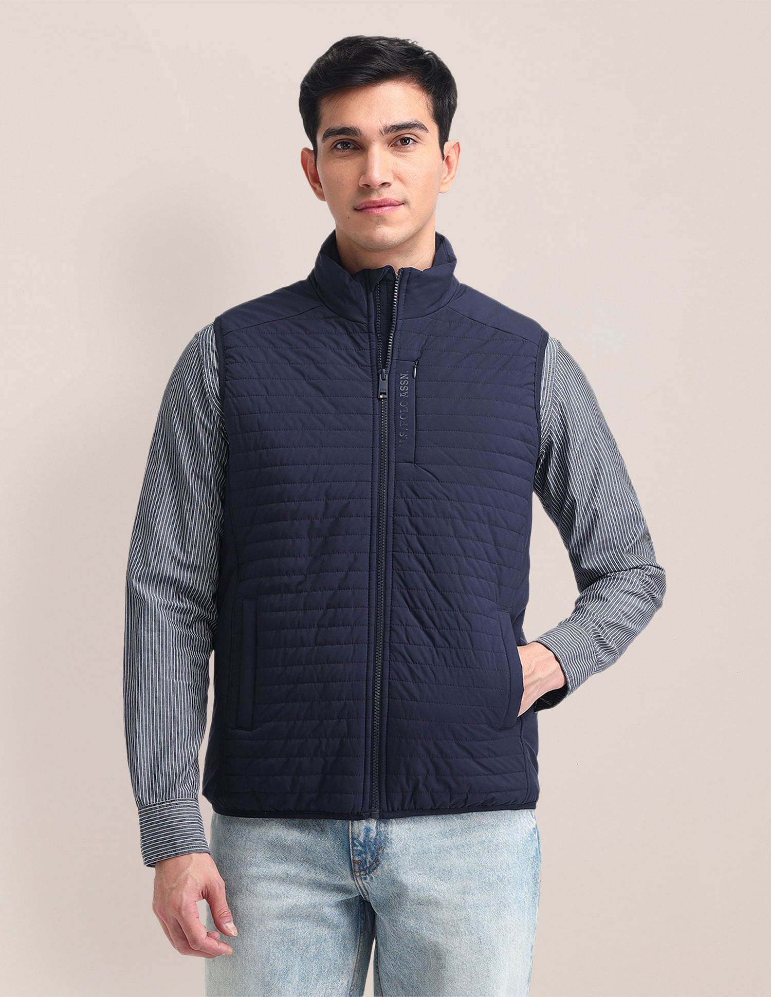 U.S. Polo Assn. Solid High Neck Puffer Jacket