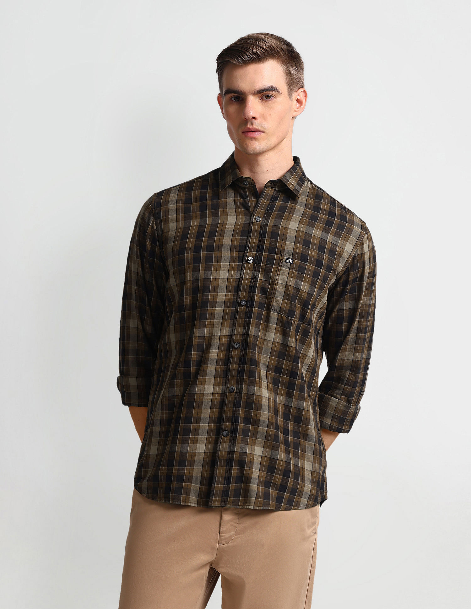 Arrow Sports Manhattan Slim Fit Plaid Shirt