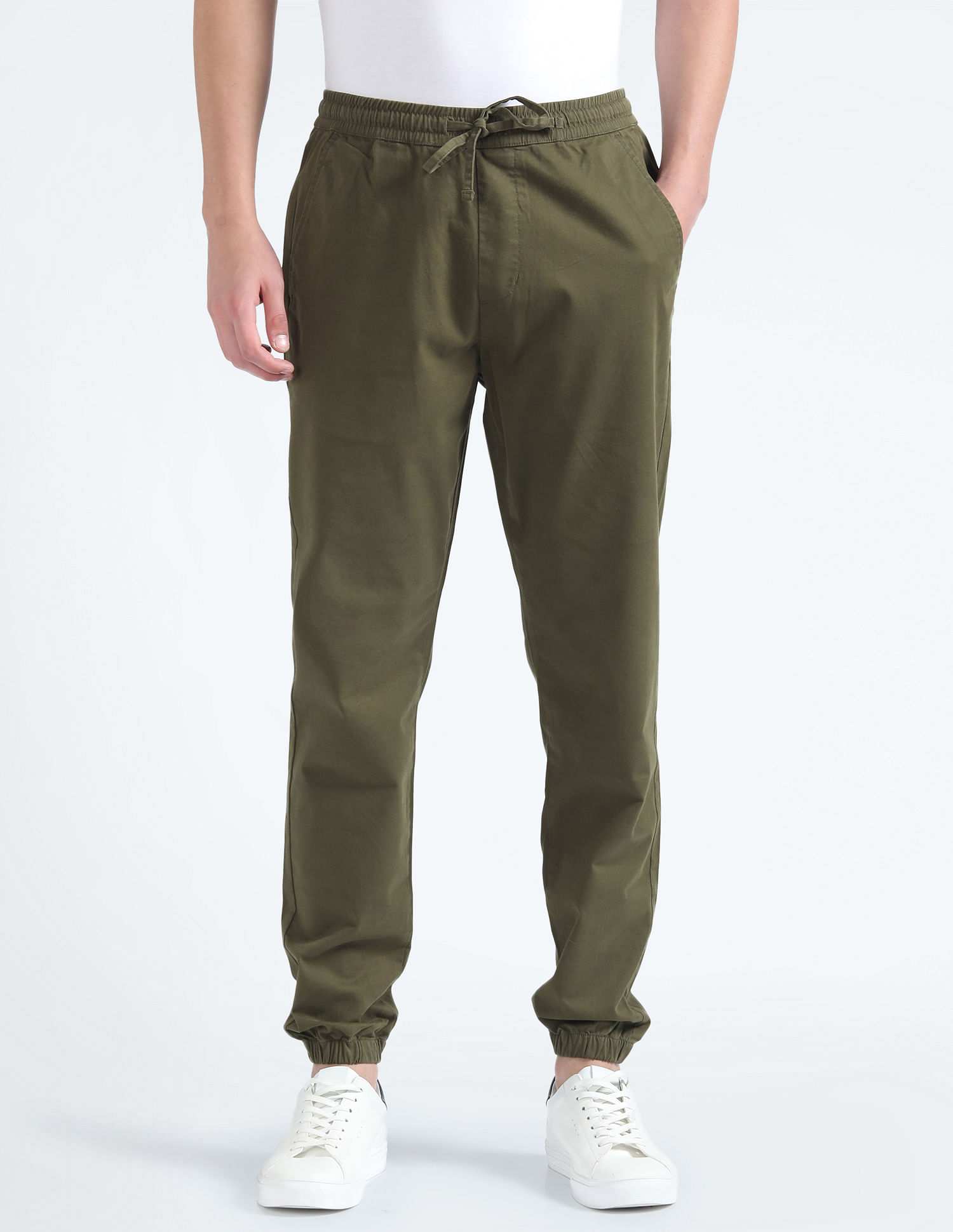 Flying Machine Drawstring Waist Slim Joggers
