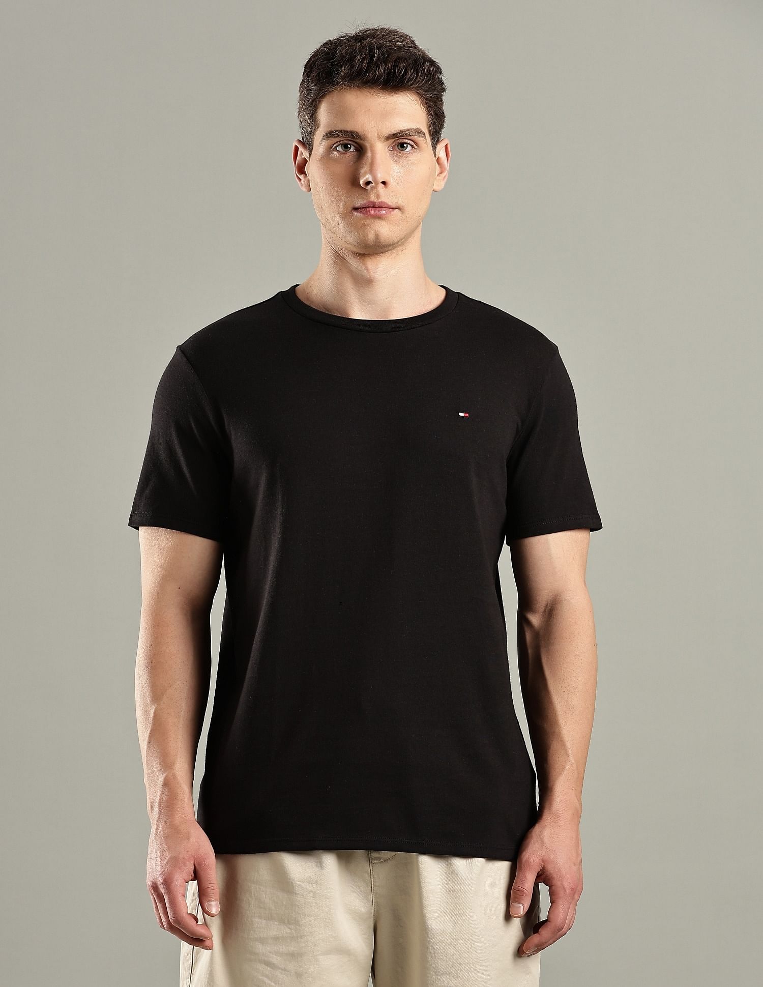 Tommy Hilfiger Solid Regular-Fit Cotton T-Shirt