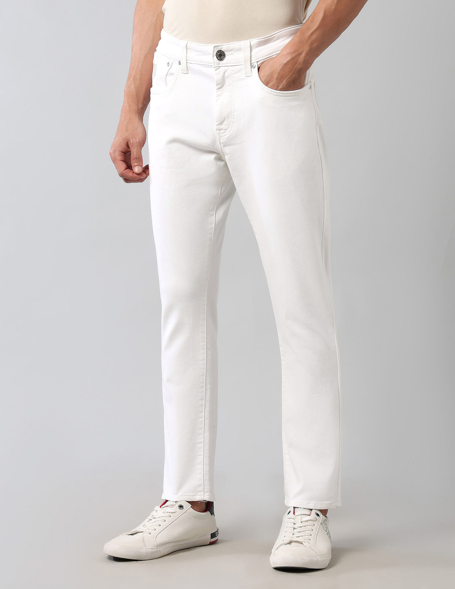 U.S. Polo Assn. Denim Co. Henry Tapered Fit White Ultra Soft Jeans