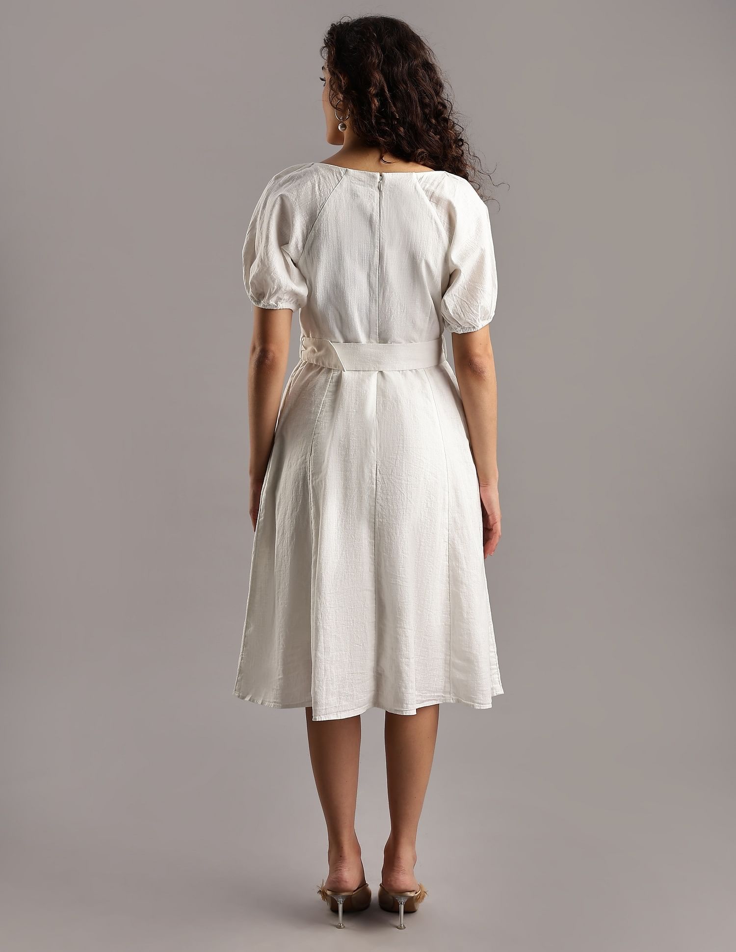 Tommy Hilfiger Cotton Split Neck A-Line Dress