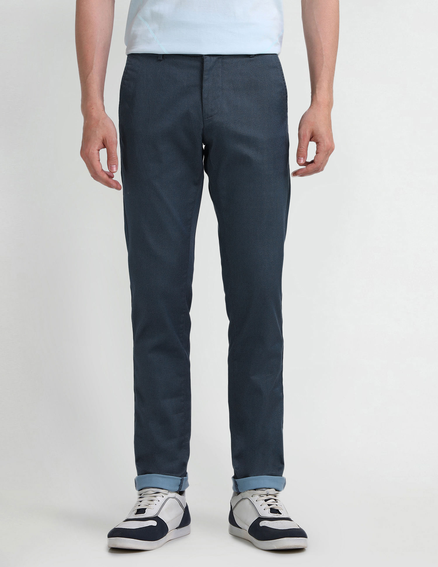 Arrow Sport Slim Fit Textured Trousers