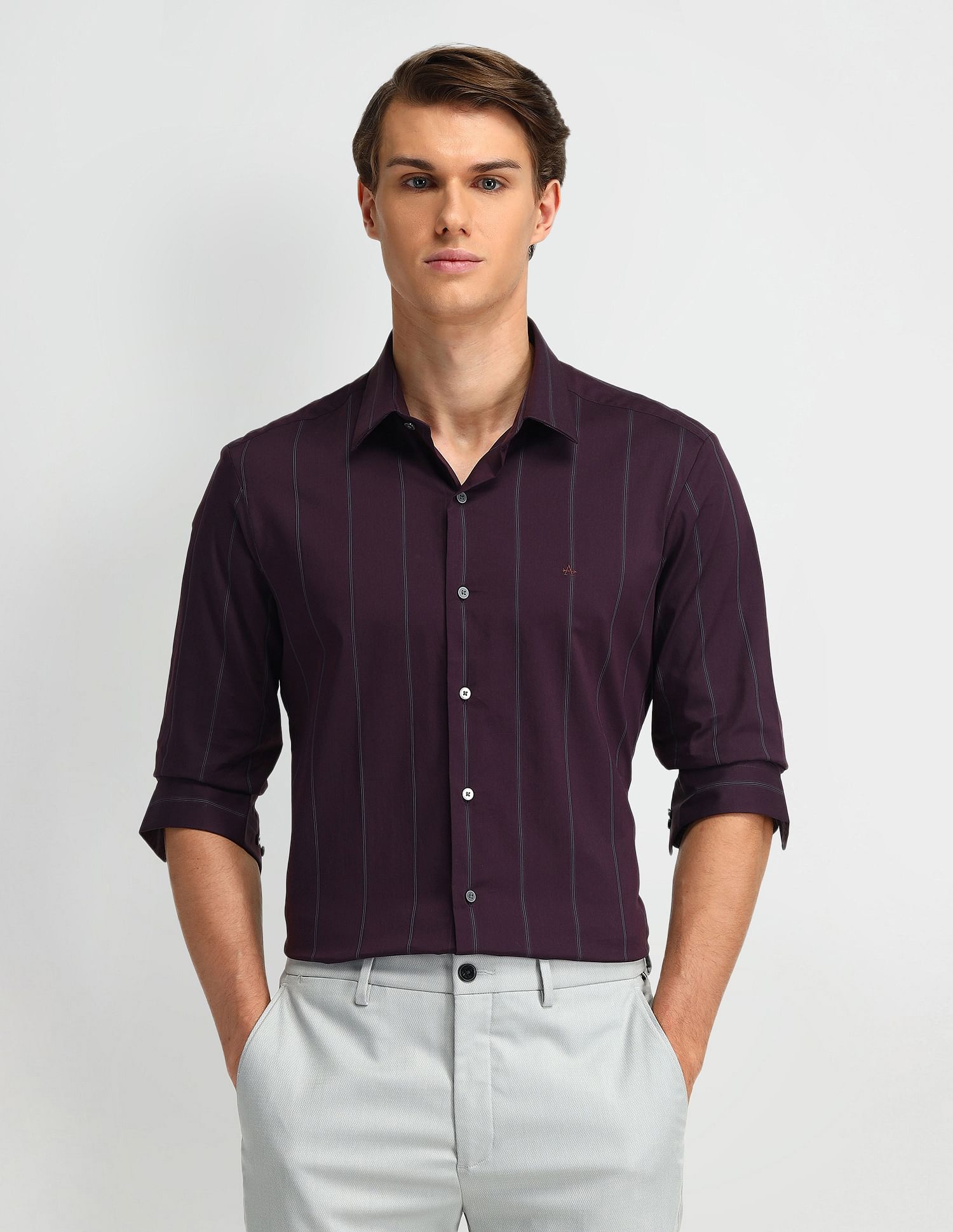 Arrow Newyork Vertical Striped Slim Fit Shirt
