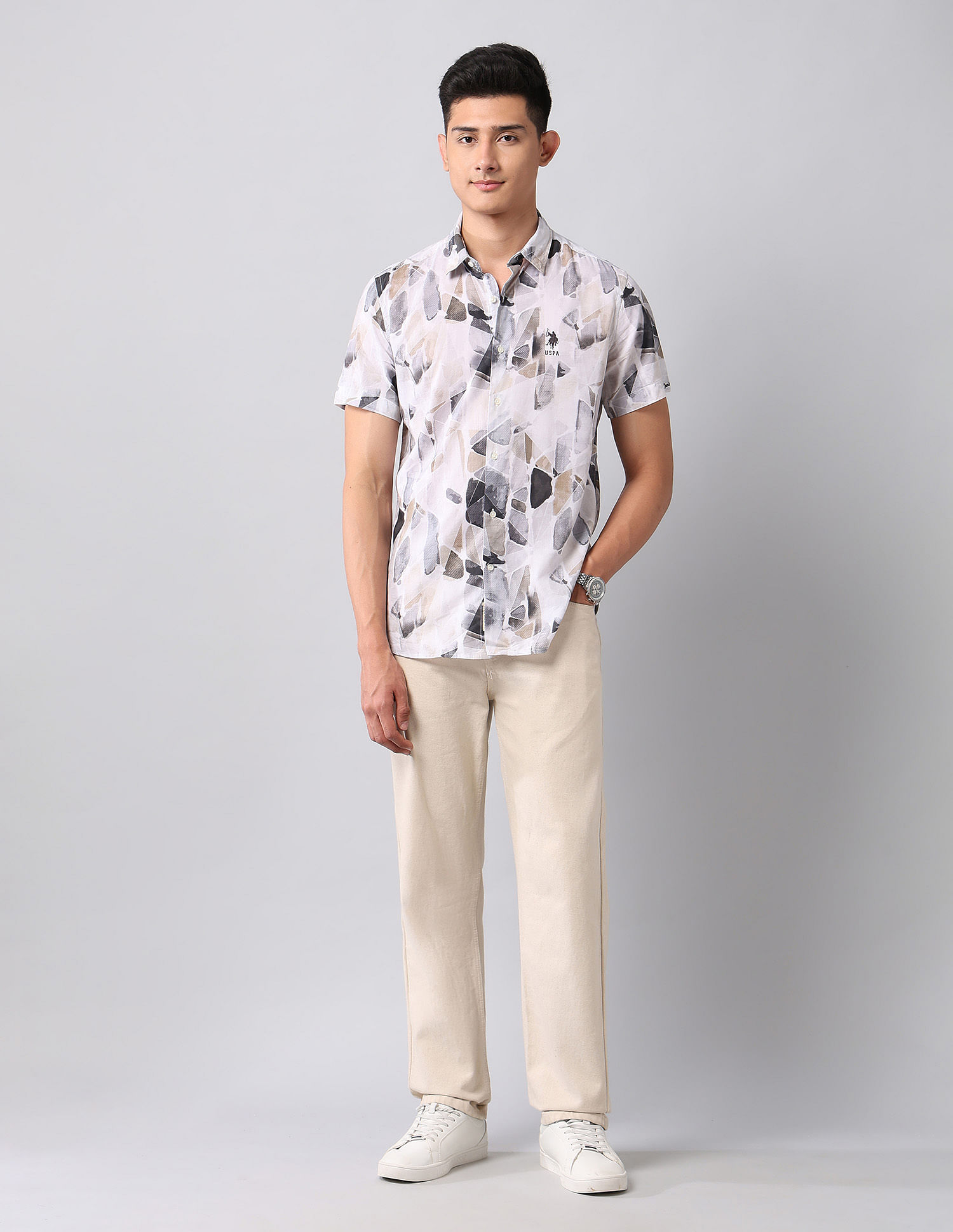 U.S. Polo Assn. Denim Co. Abstract Printed Regular Fit Shirt