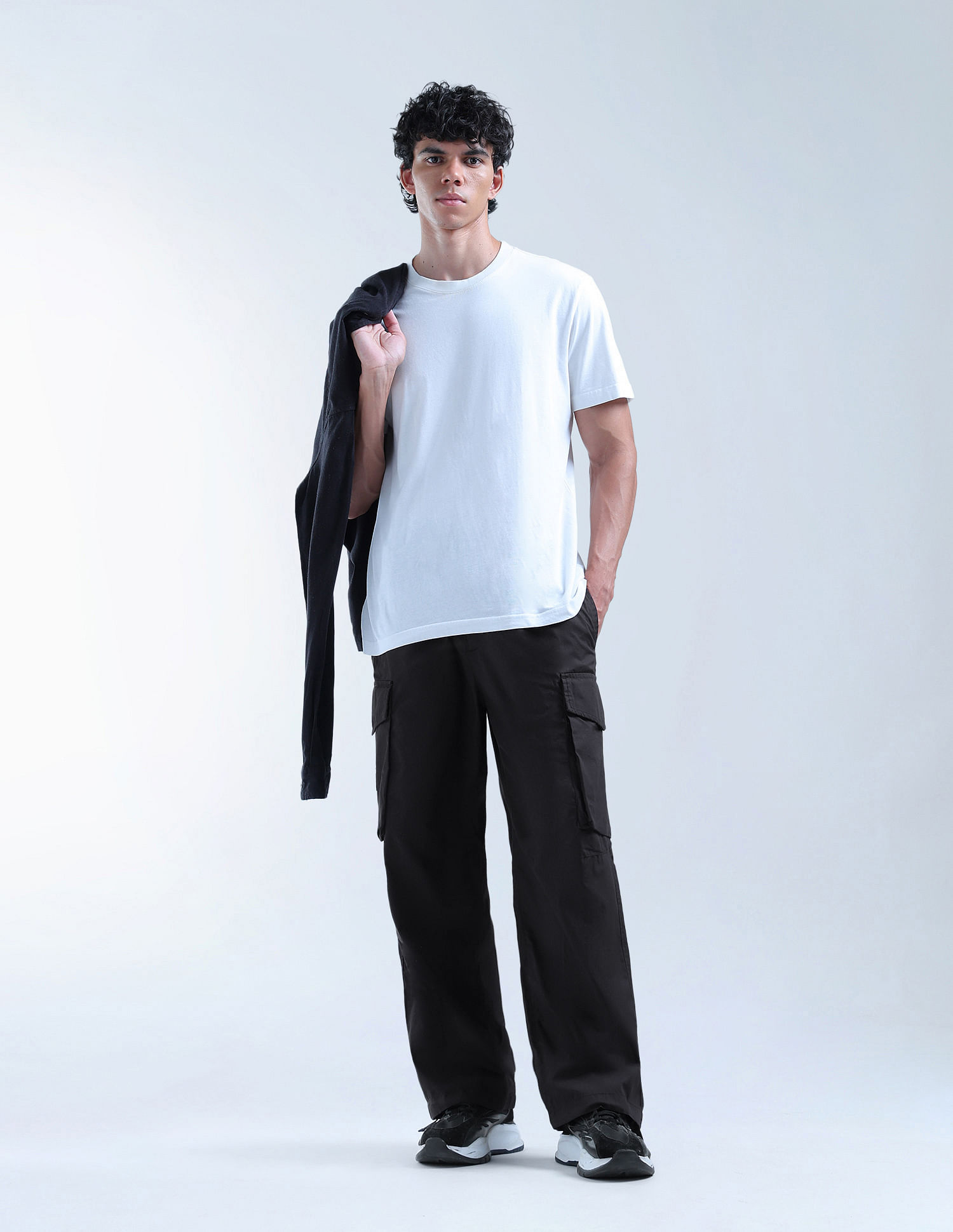 Flying Machine Relaxed Fit Solid Cargos