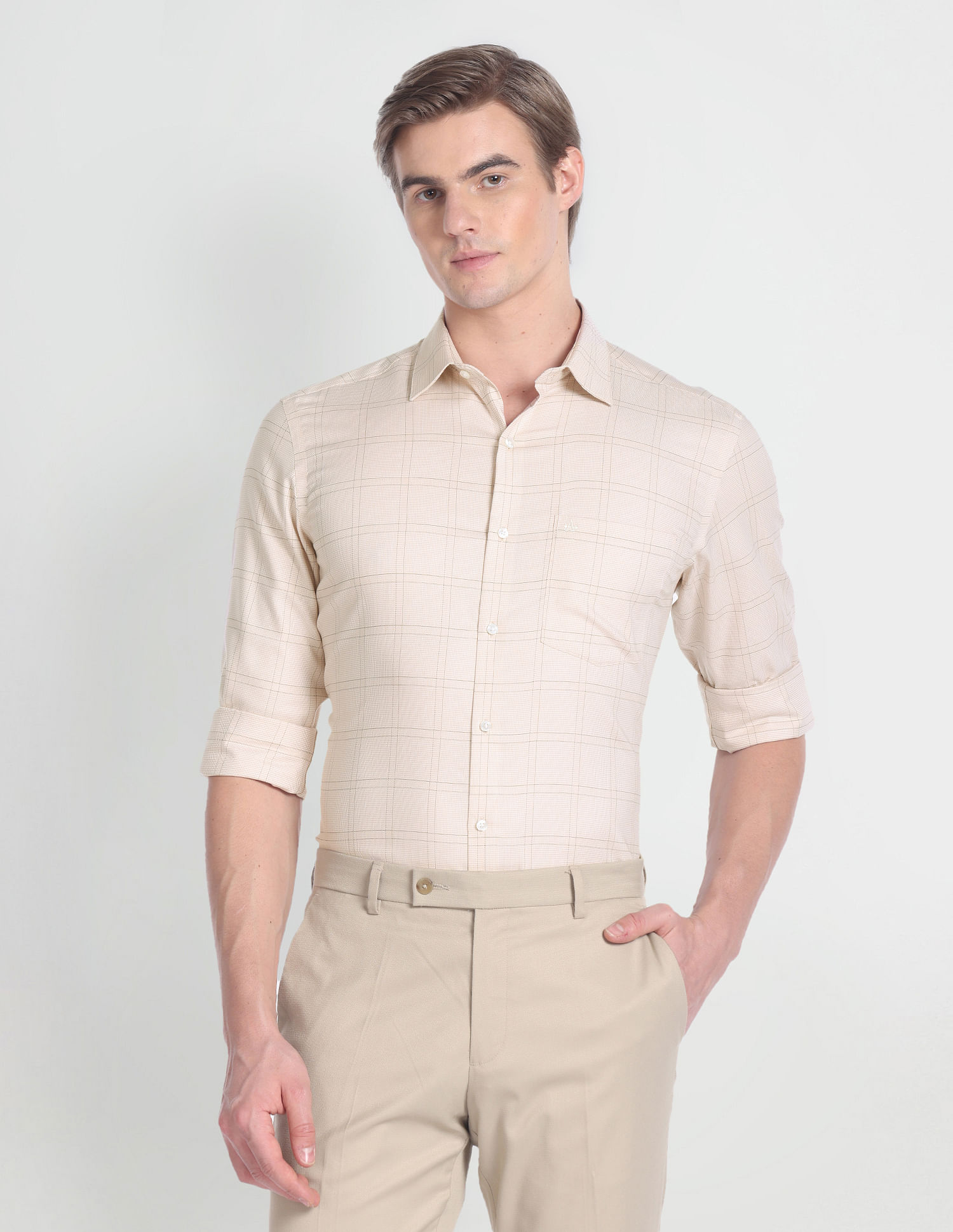 Arrow Auto Press Outline Check Shirt