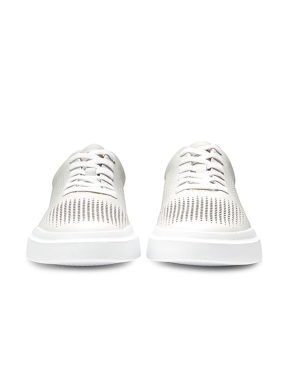 Buy Cole Haan Men White Lace Up Grandpro Rally Laser Cut Sneakers