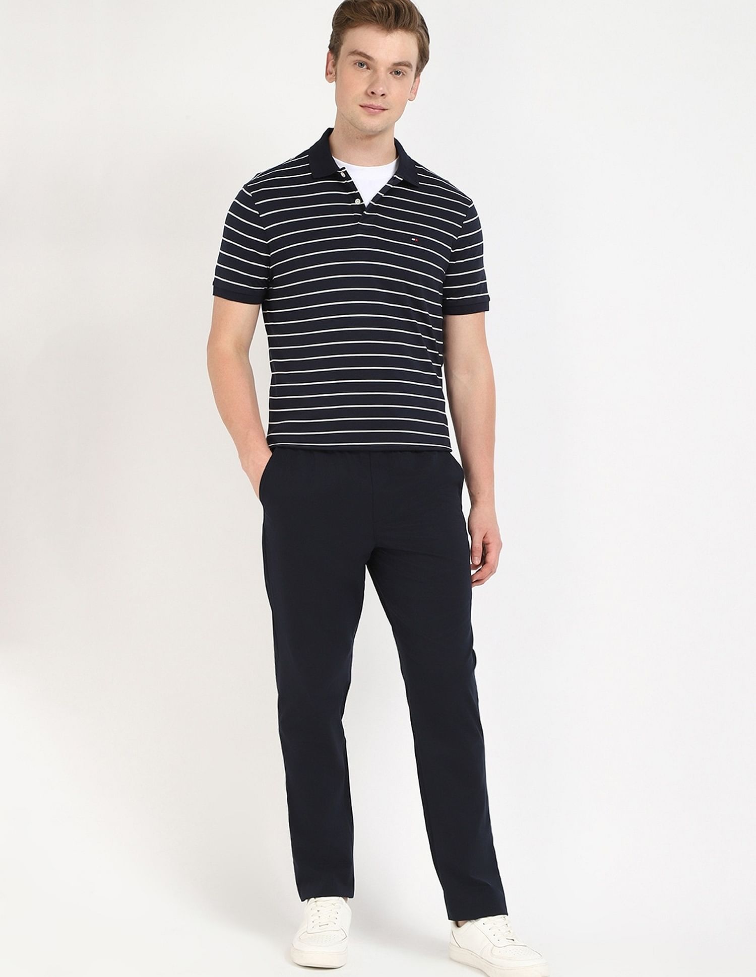 Tommy Hilfiger Striped Regular-Fit Cotton Polo Shirt