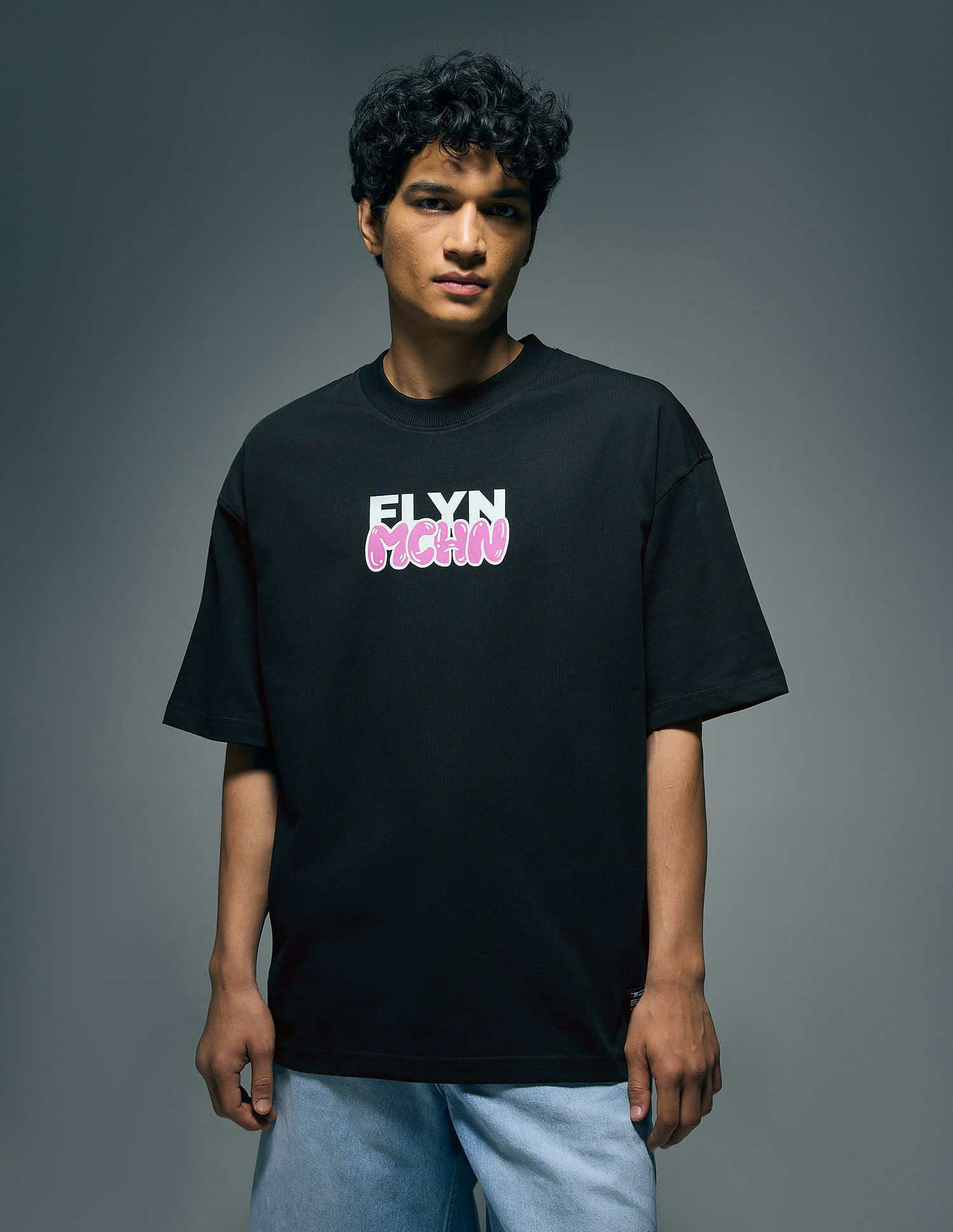 Flying Machine Graphic Printed Oversized Fit T-Shirt