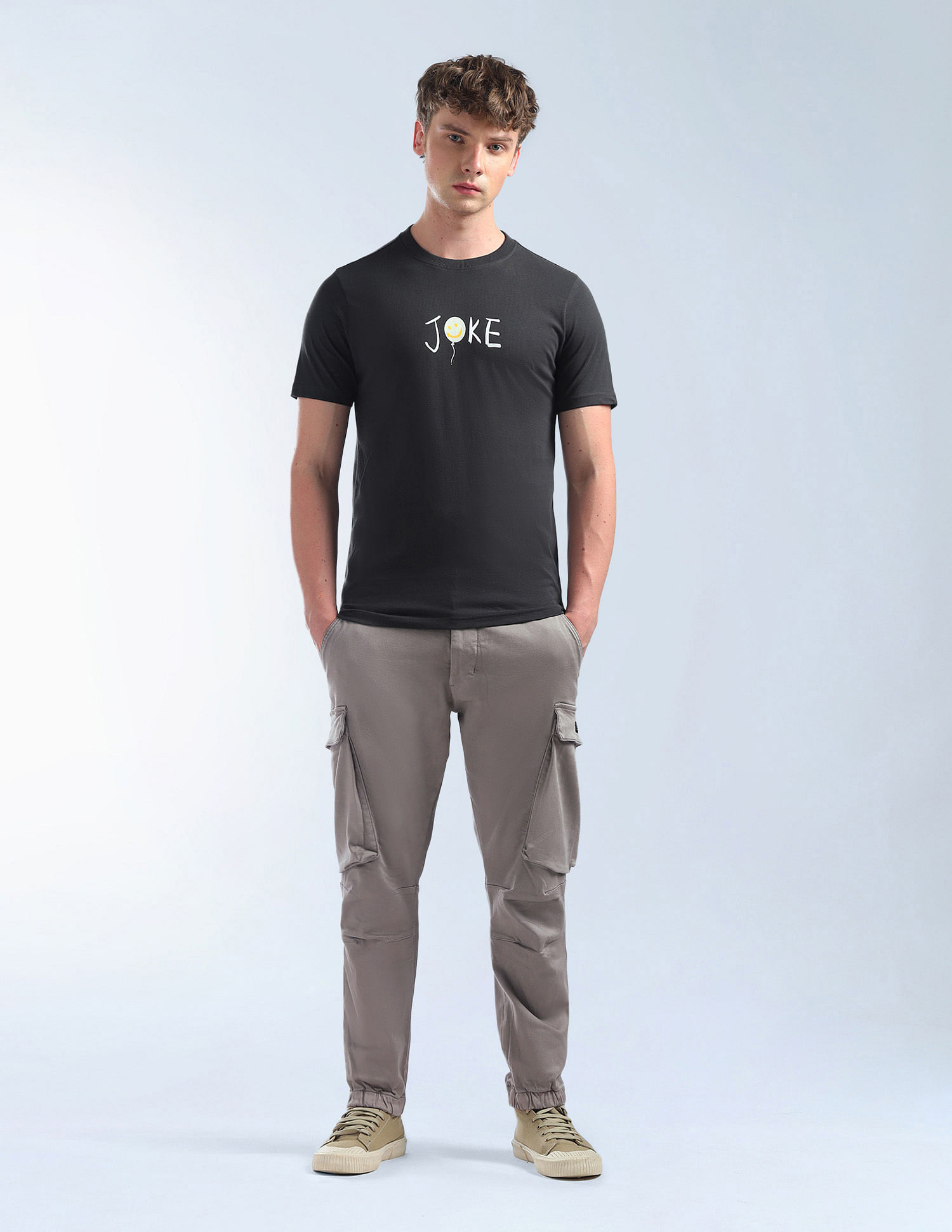 Flying Machine Solid Relaxed Fit Knitted Joggers
