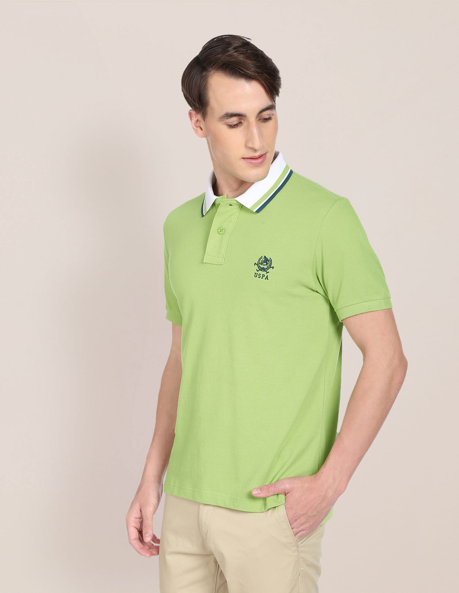 U.S. Polo Assn. Contrast Collar Pure Cotton Polo Shirt