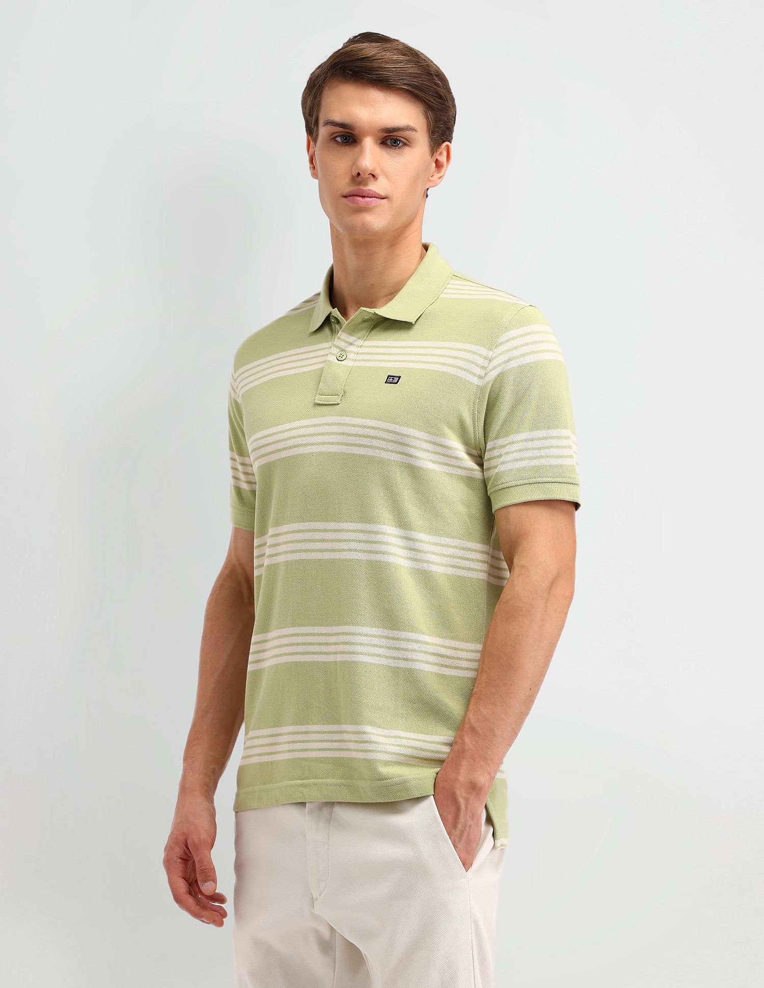 Arrow Sport Horizontal Striped Regular Fit Polo Shirt