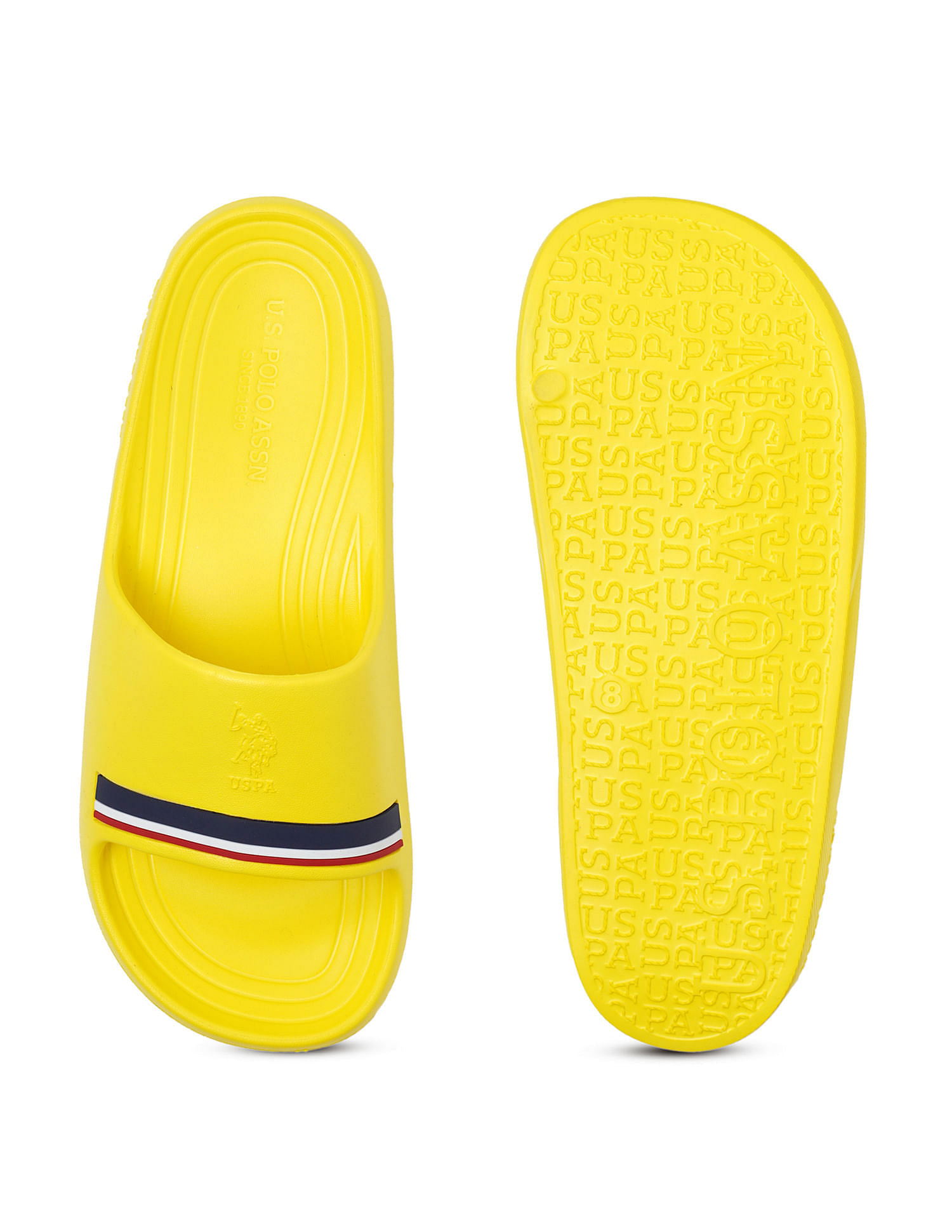 U.S. Polo Assn. Men Easton Yellow Foam Walk Sliders
