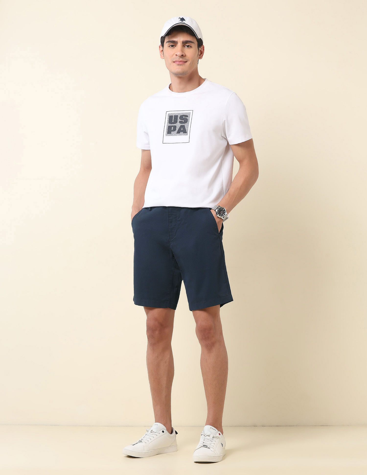 U.S. Polo Assn. Slim Fit Solid Chino Shorts