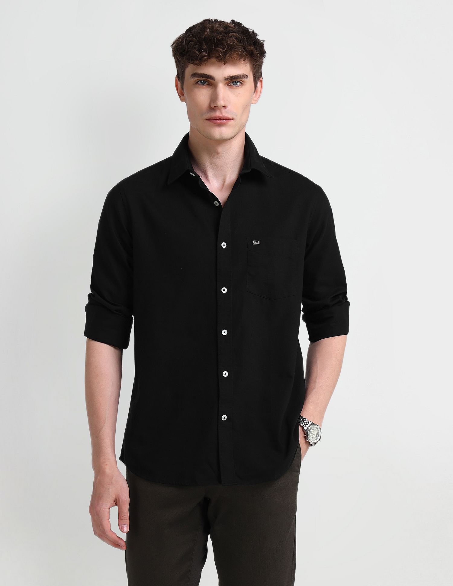 Arrow Sport Manhattan Slim Fit Solid Shirt