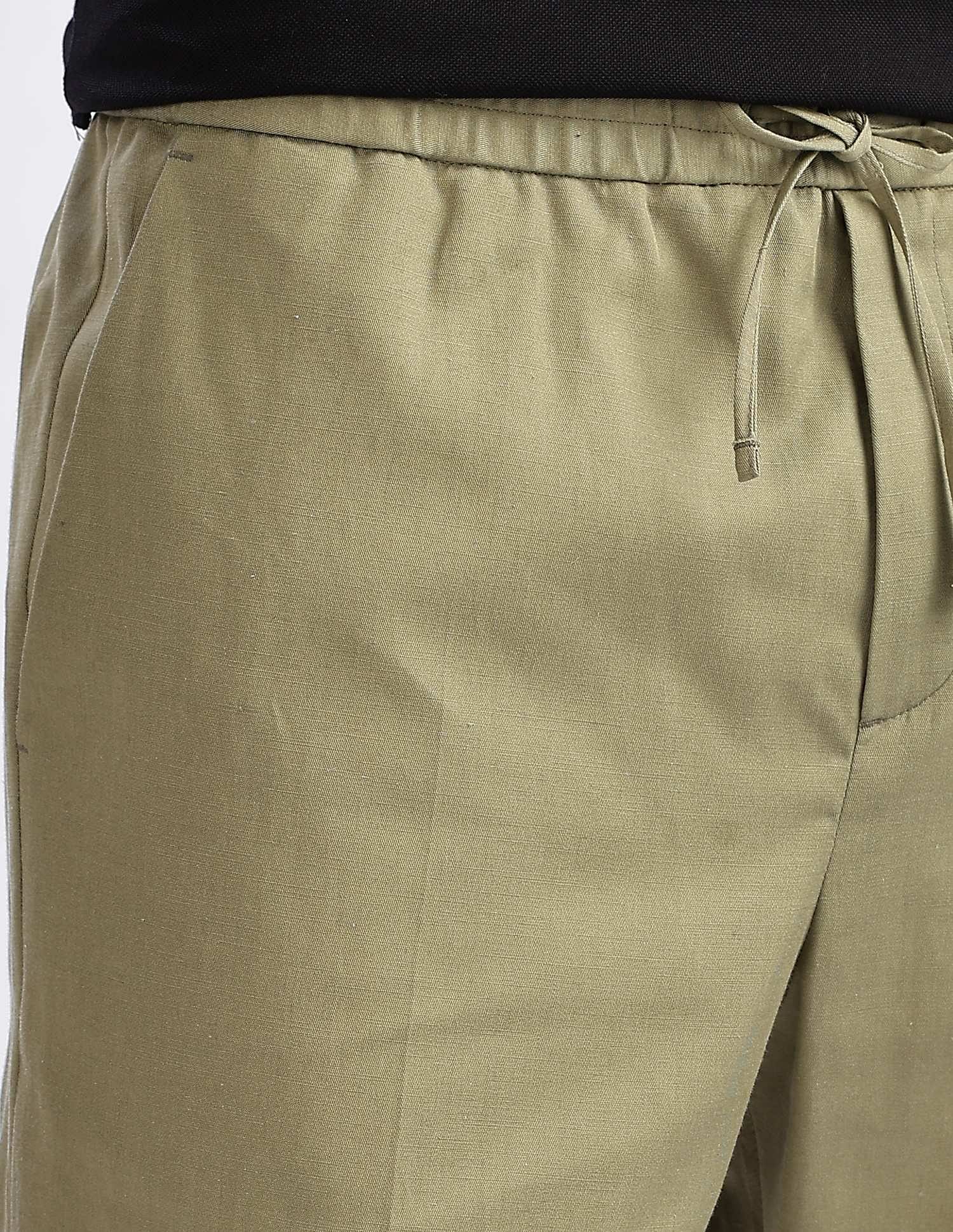 Calvin Klein Jeans Relaxed-Fit Solid Mid Rise Trousers