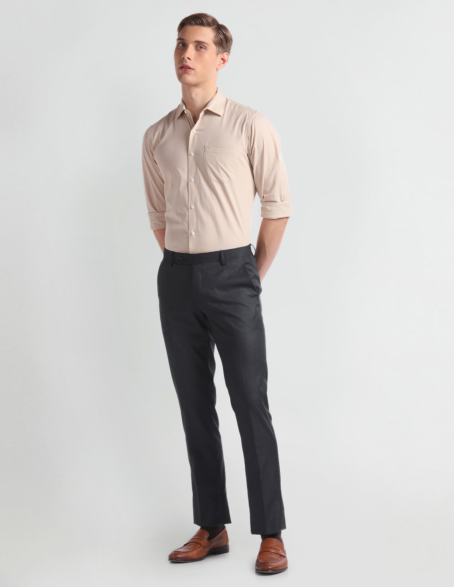 Arrow Mid Rise Tapered Fit Trousers