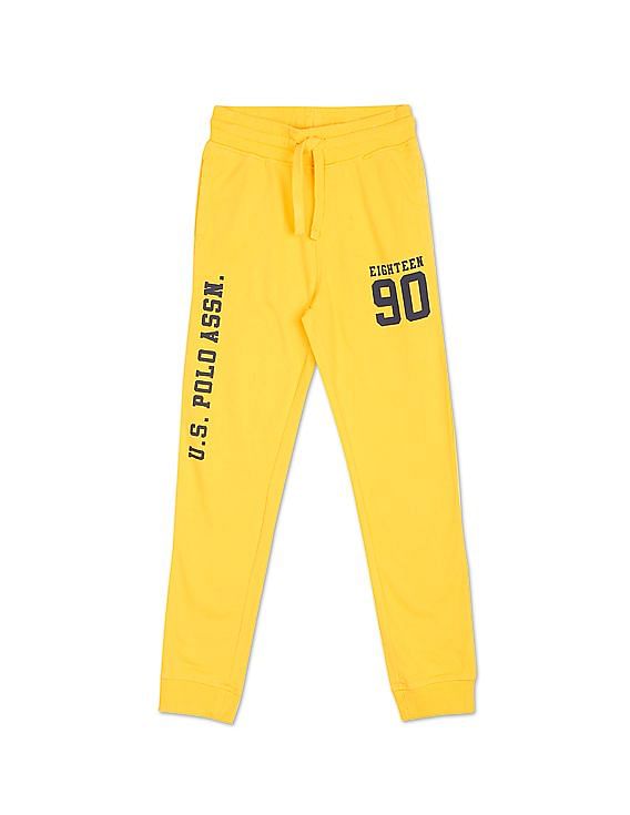 U.S. Polo Assn. Kids Drawstring Waist Brand Print Track Pants