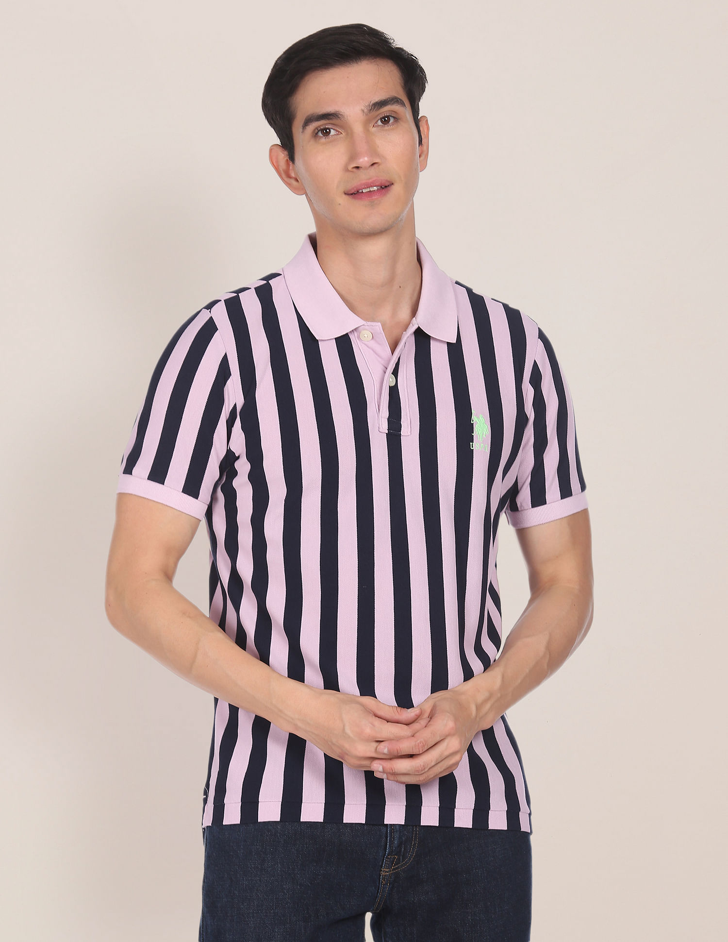 U.S. Polo Assn. Pique Striped Polo Shirt
