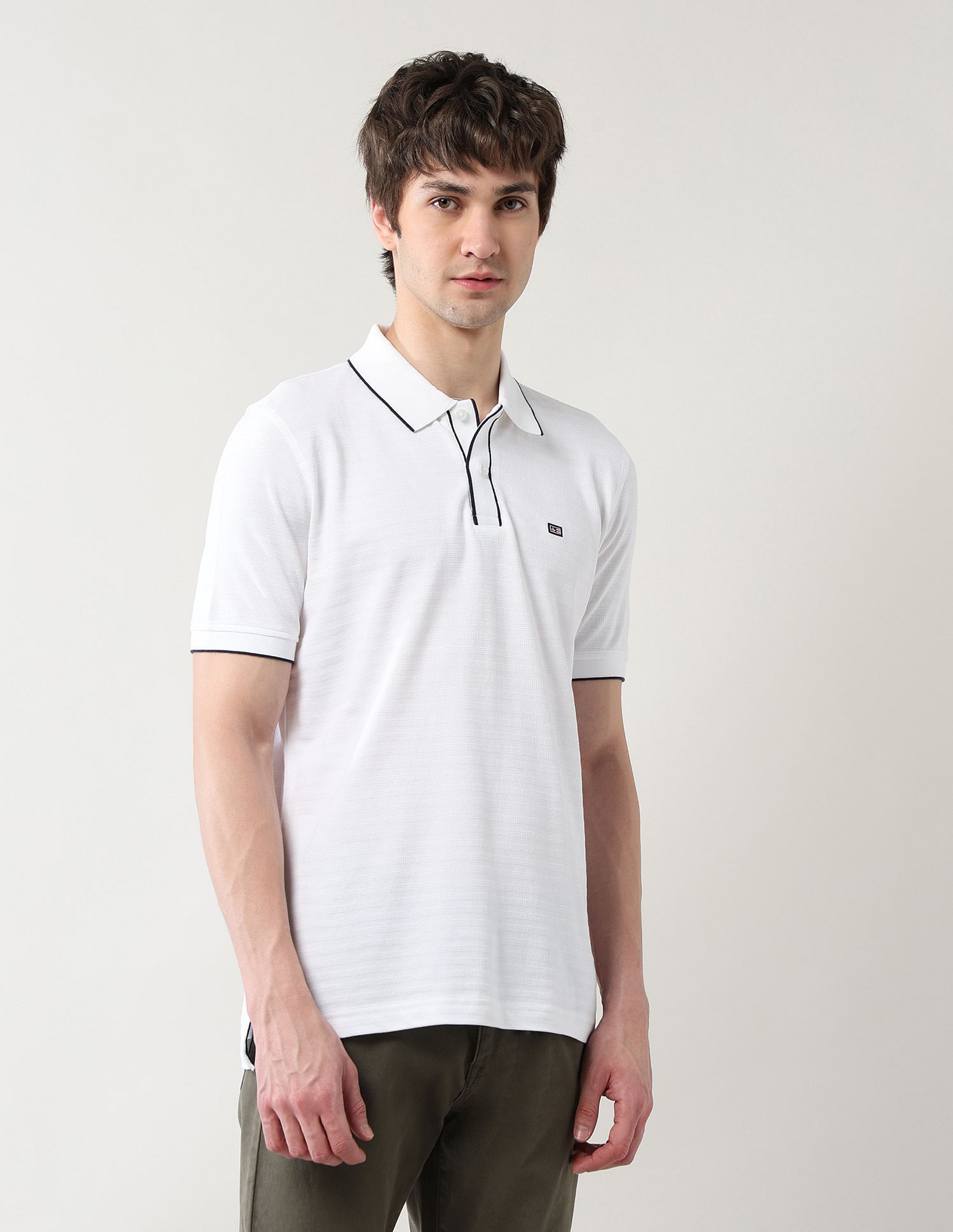 Arrow Sport Pure Cotton Textured Polo Shirt