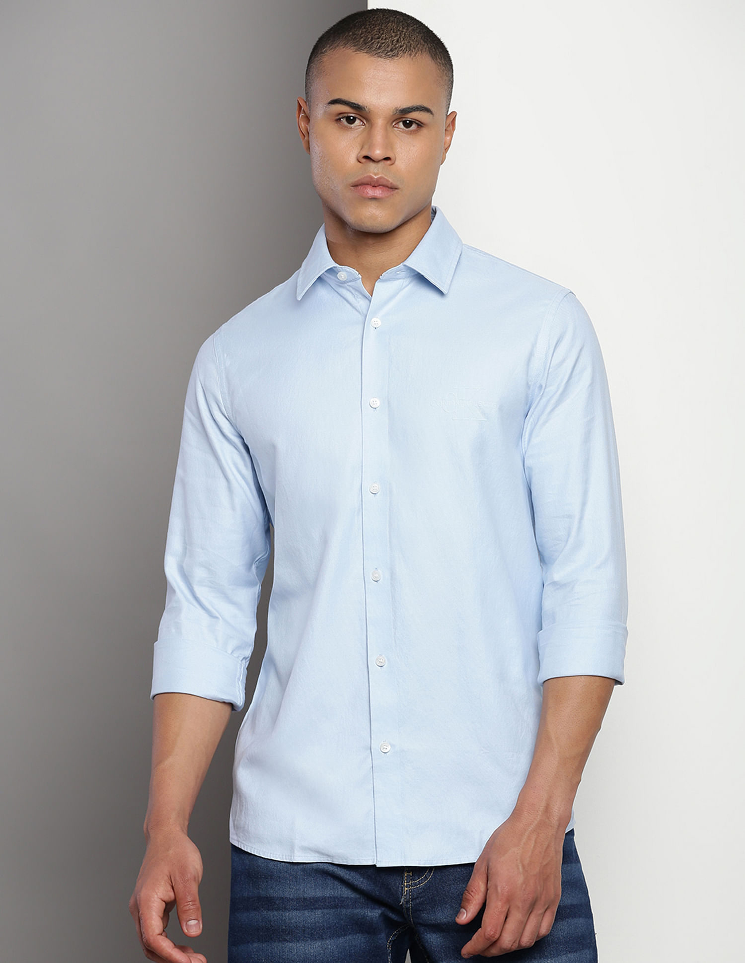 Calvin Klein Embossed Monogram Slim Fit Shirt