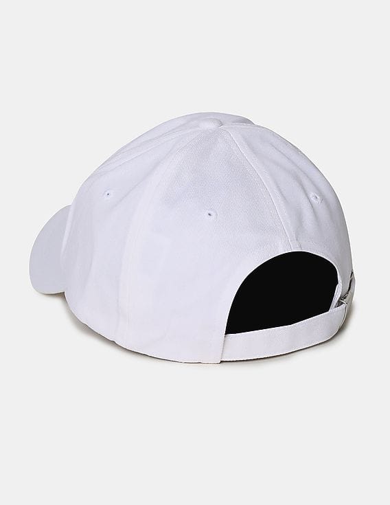 Buy Calvin Klein Men White Leather Patch Cotton Twill Baseball Cap