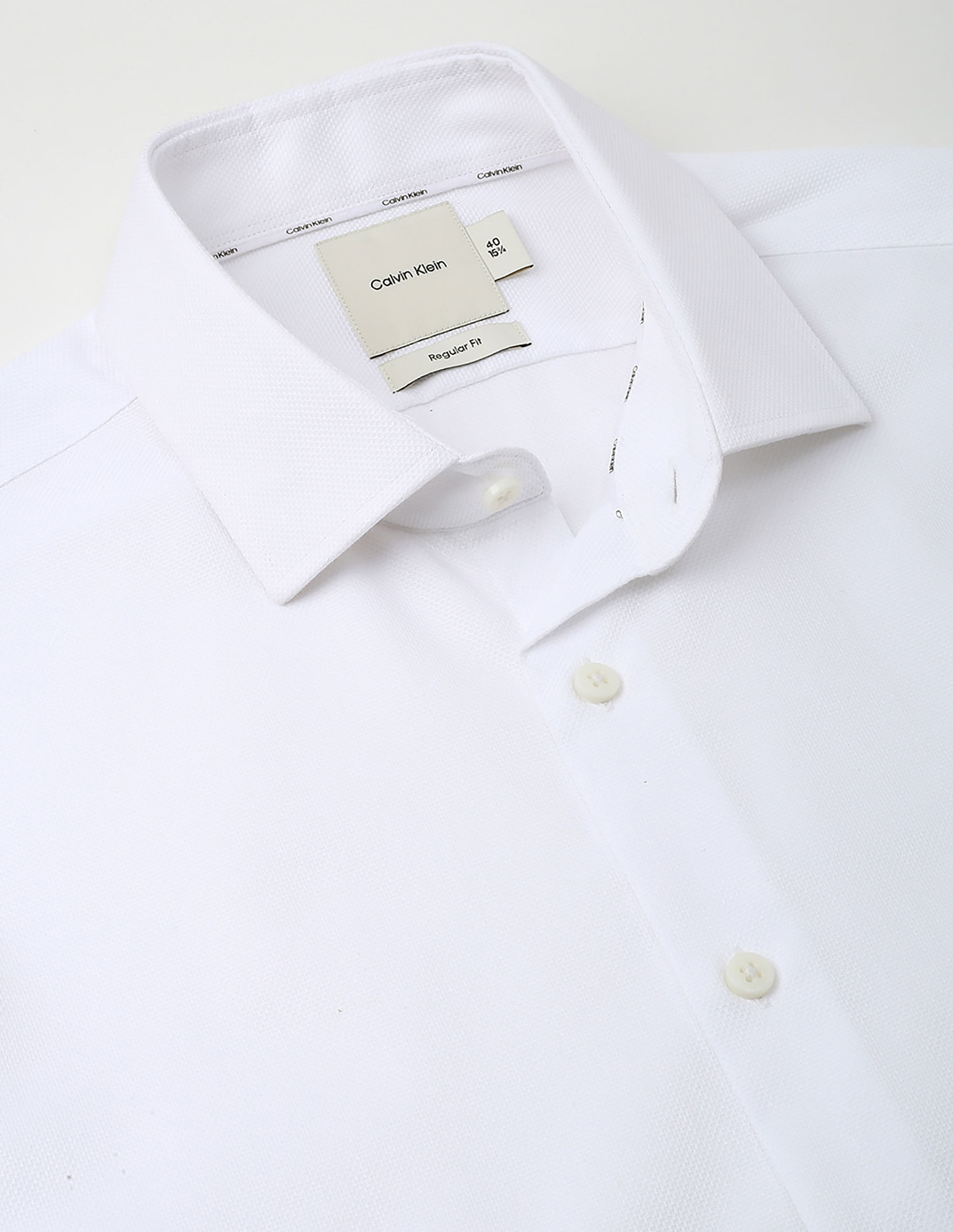 Calvin Klein Jeans White Dobby Shirt