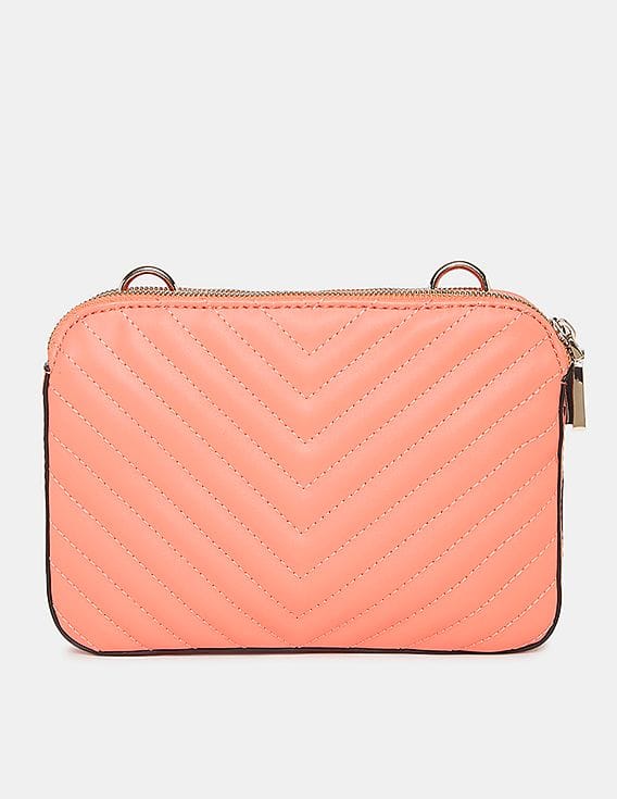 Buy GUESS Women Coral Quilted Blakely Status Crossbody Sling Bag