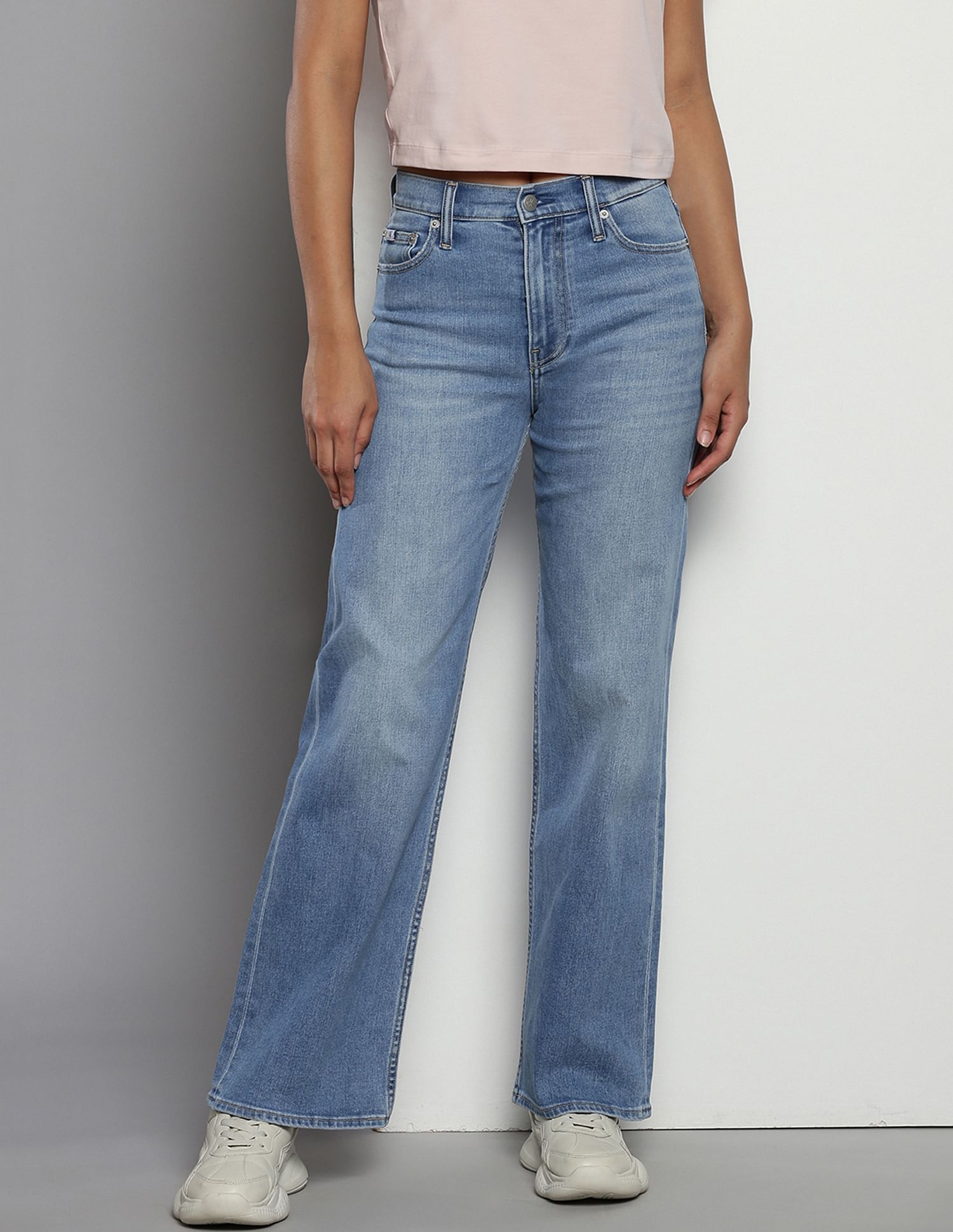 Calvin Klein High Rise Wide Leg Fit Jeans