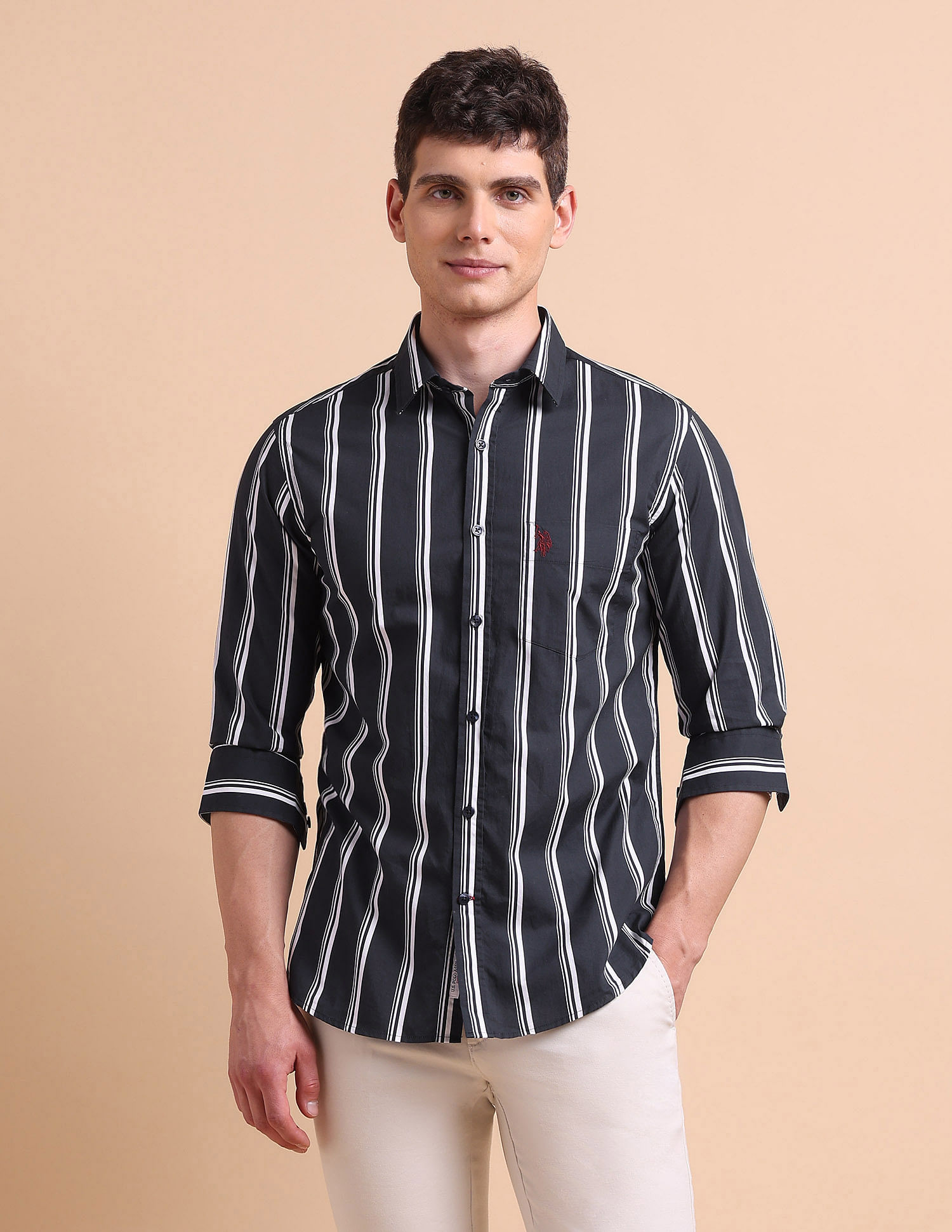U.S. Polo Assn. Vertical Striped Tailored Fit Shirt