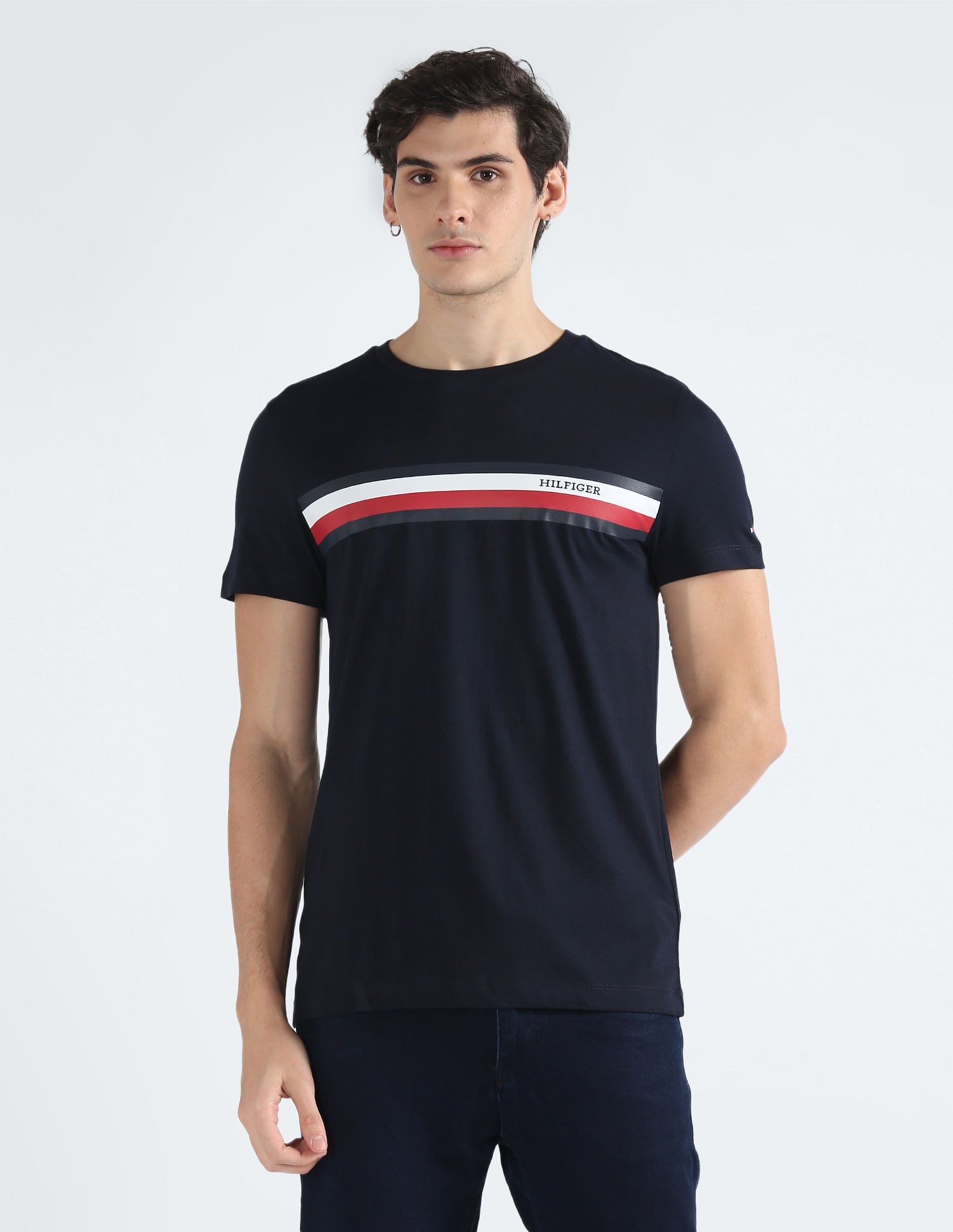 Tommy Hilfiger Transitional Cotton Brand Stripe T-Shirt