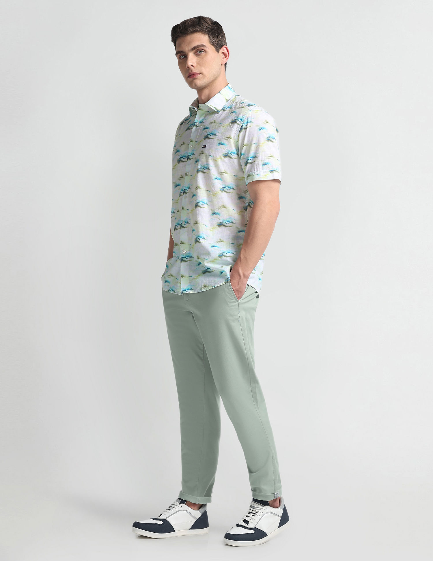 Arrow Sports Abstract Print Liberty Classic Shirt