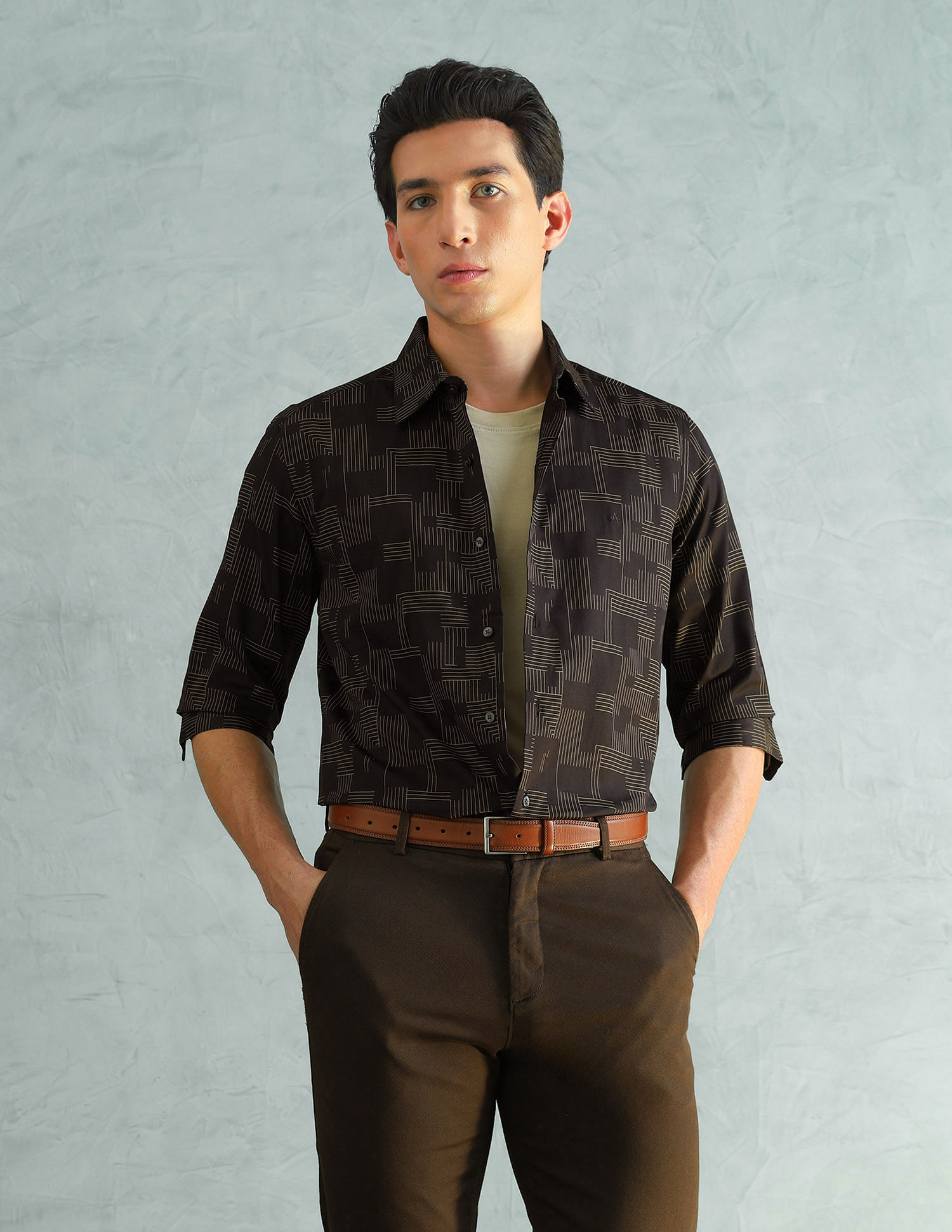 Arrow Newyork Slim Fit Smart Printed Shirt